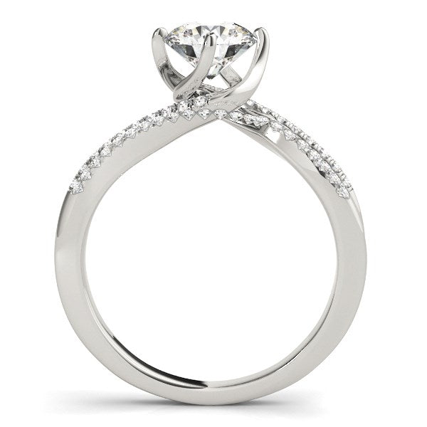14k White Gold Spiral Design Pronged Diamond Engagement Ring 1 1/8 cttw on sale at MyriadMart