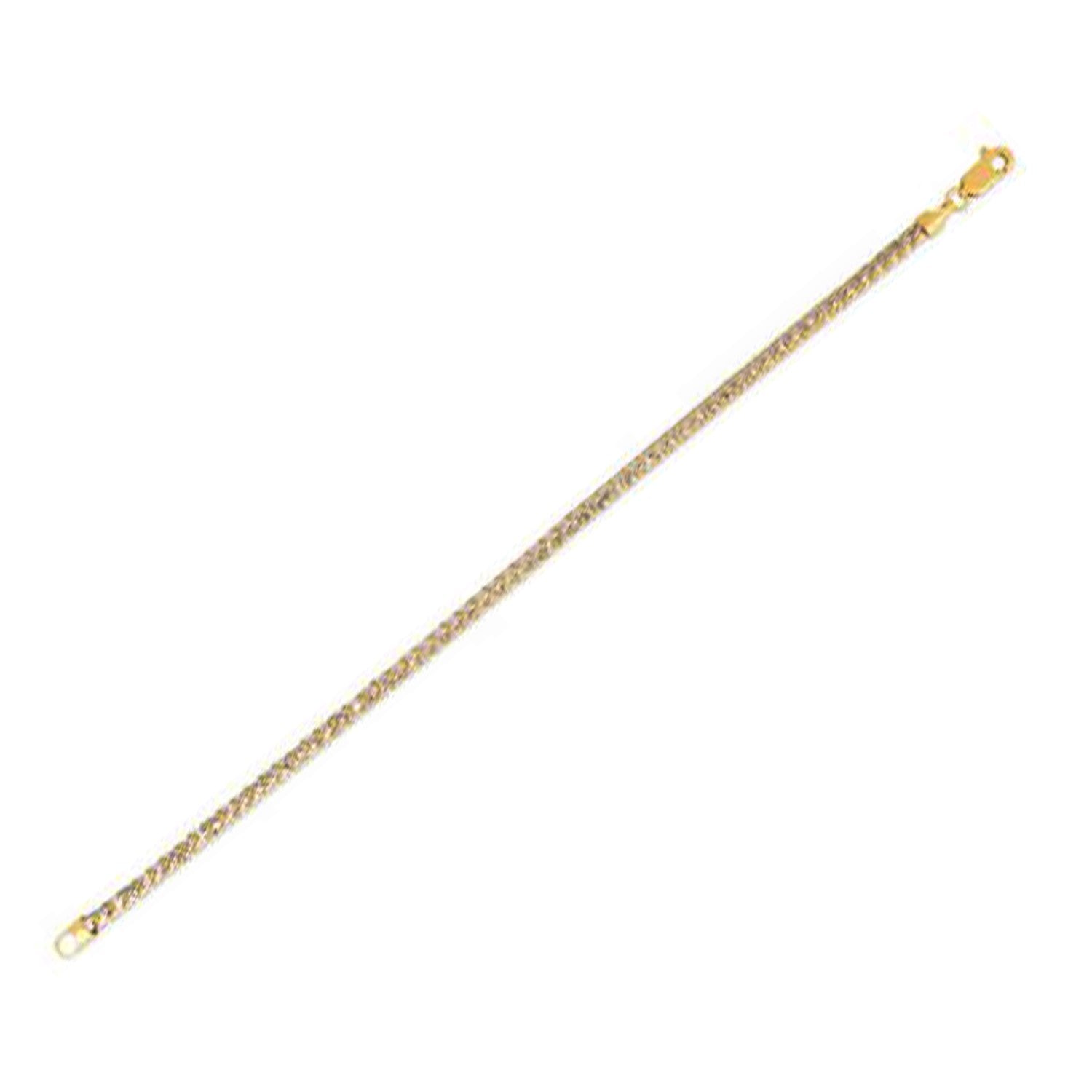 Round Pave Franco Chain Bracelet in 14k Yellow Gold 3.15 mm on sale at MyriadMart