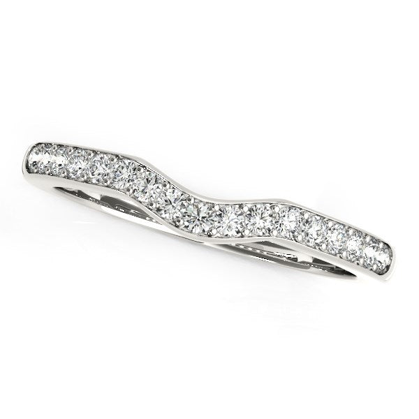14k White Gold Curved Style Wedding Ring 1/4 cttw on sale at MyriadMart
