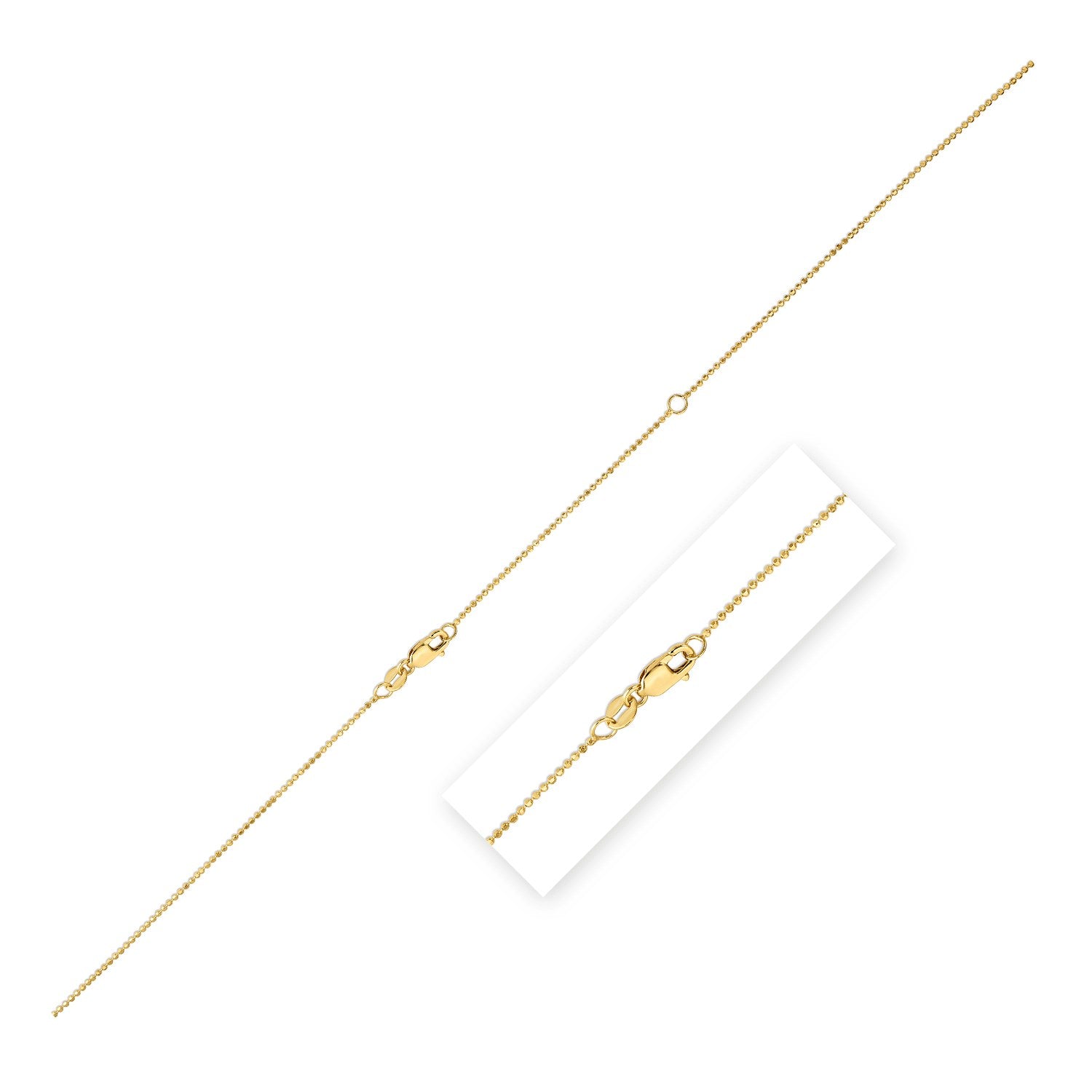 Double Extendable Bead Chain in 14k Yellow Gold 1.00 mm on sale at MyriadMart