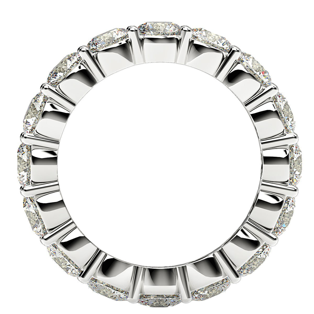 Round Cut Lab Grown Diamond Eternity Ring in 14k White Gold 4 cttw FG/VS2 on sale at MyriadMart