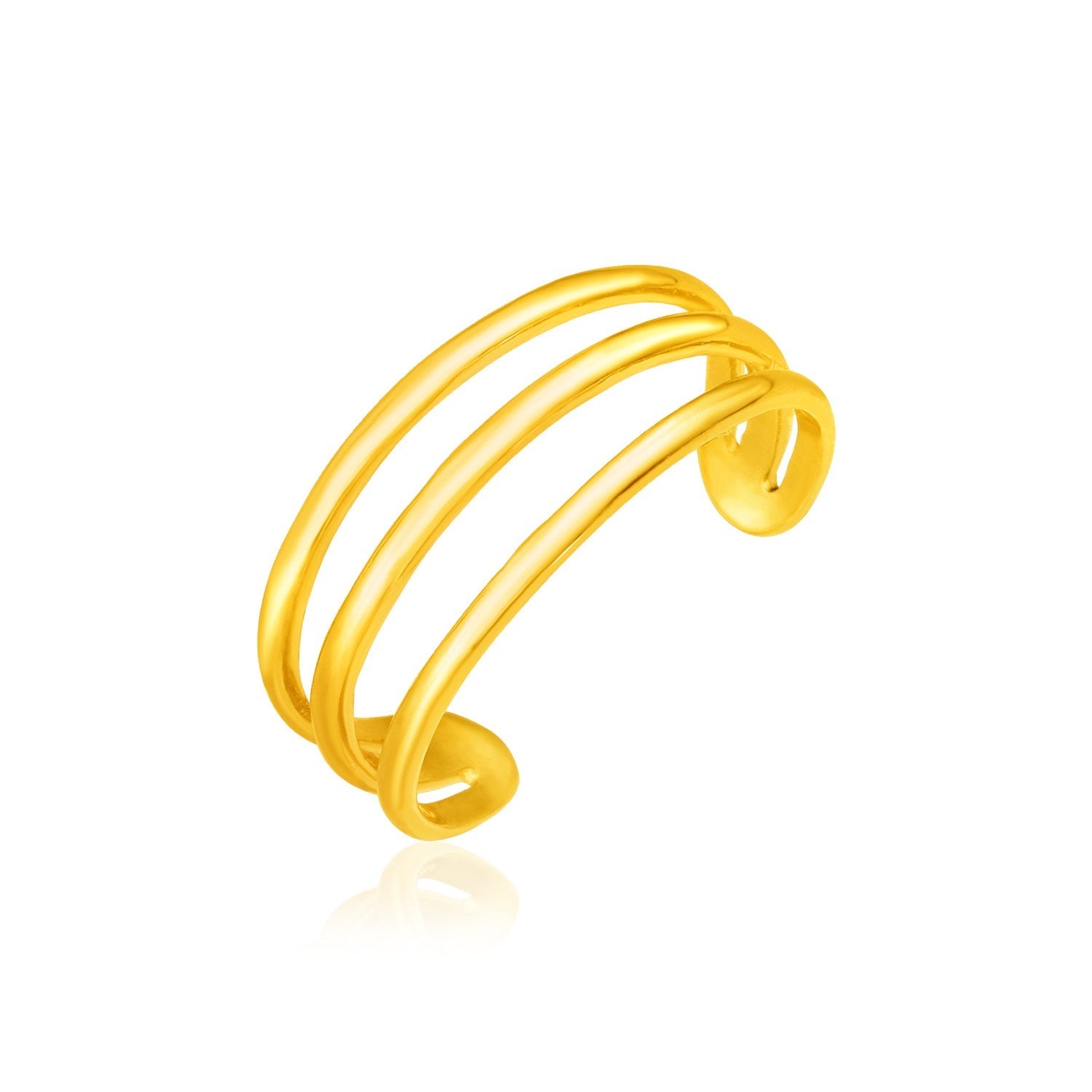 14k Yellow Gold Three Bar Toe Ring on sale at MyriadMart