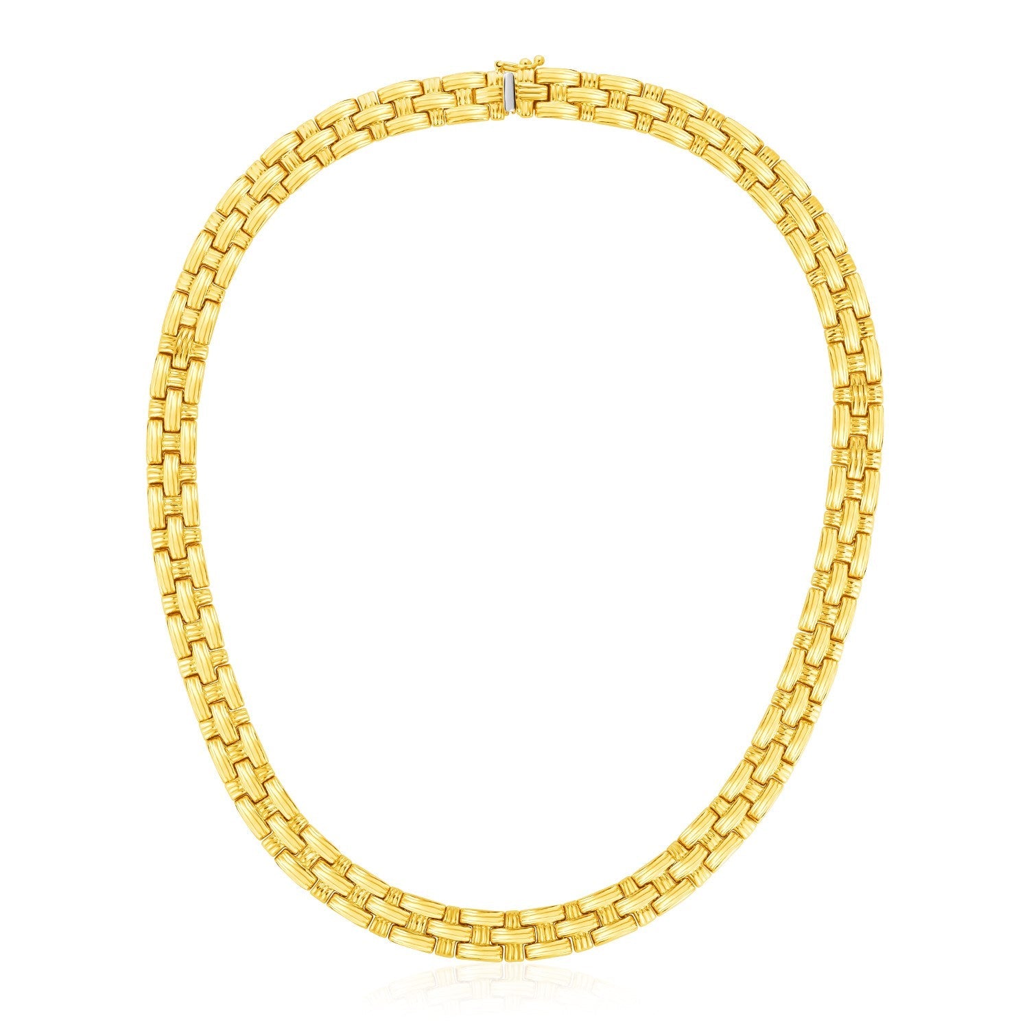 14k Yellow Gold Basket Weave Necklace on sale at MyriadMart