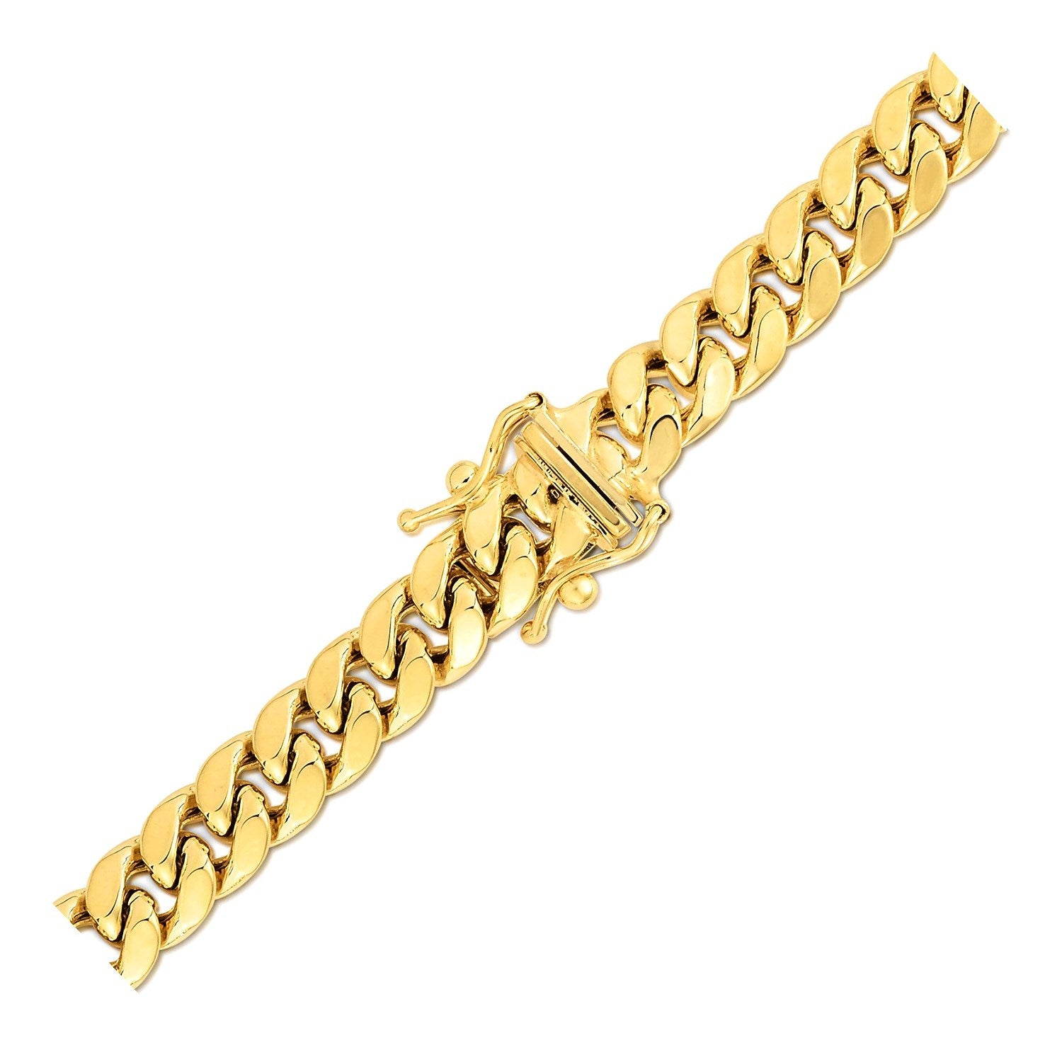6.9mm 14k Yellow Gold Semi Solid Miami Cuban Chain on sale at MyriadMart