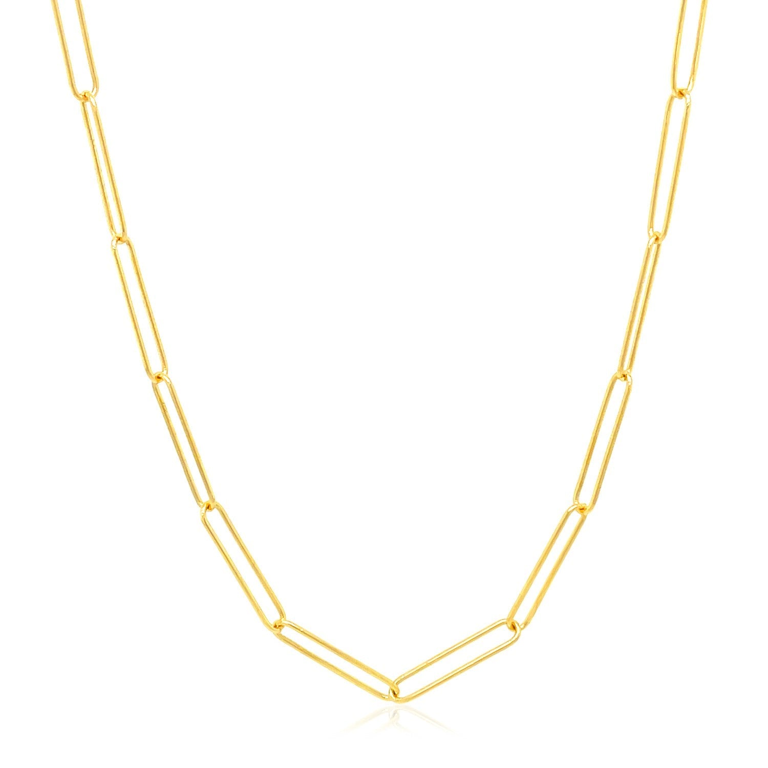 14k Yellow Gold Wire Paperclip Chain 2.7mm on sale at MyriadMart