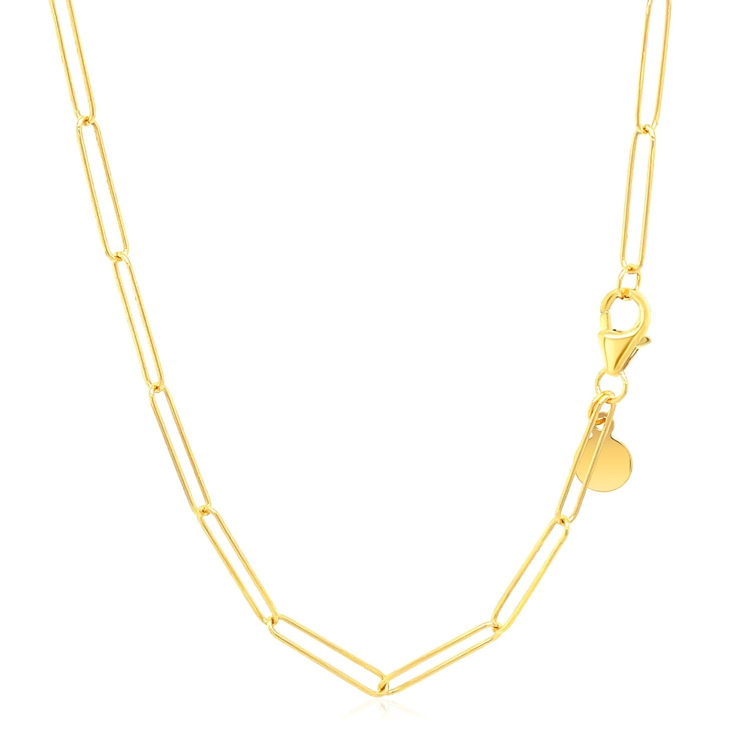 14k Yellow Gold Wire Paperclip Chain 2.7mm on sale at MyriadMart