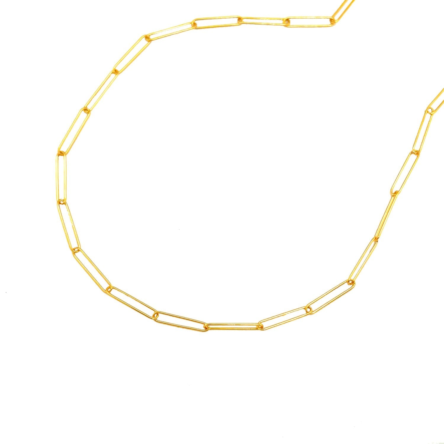 14k Yellow Gold Wire Paperclip Chain 2.7mm on sale at MyriadMart