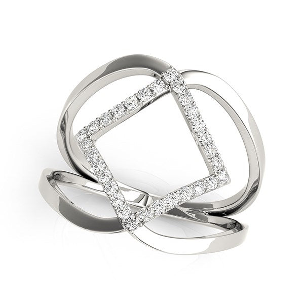 14k White Gold Interlaced Design Diamond Ring 1/5 cttw on sale at MyriadMart