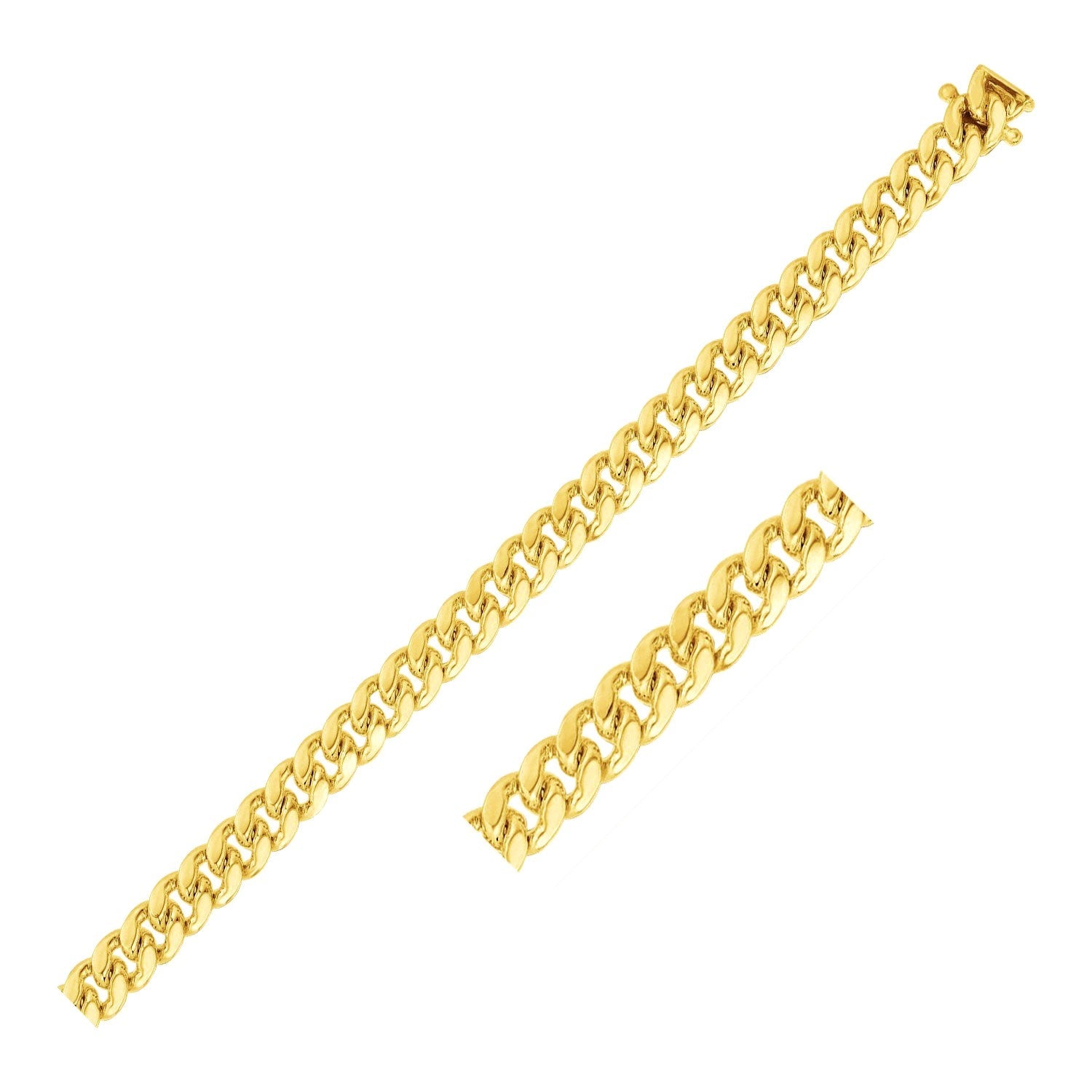 6.0mm 14k Yellow Gold Classic Miami Cuban Solid Chain on sale at MyriadMart