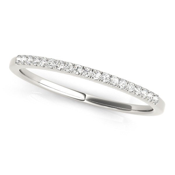 14k White Gold Round Thin Diamond Wedding Band 1/4 cttw on sale at MyriadMart