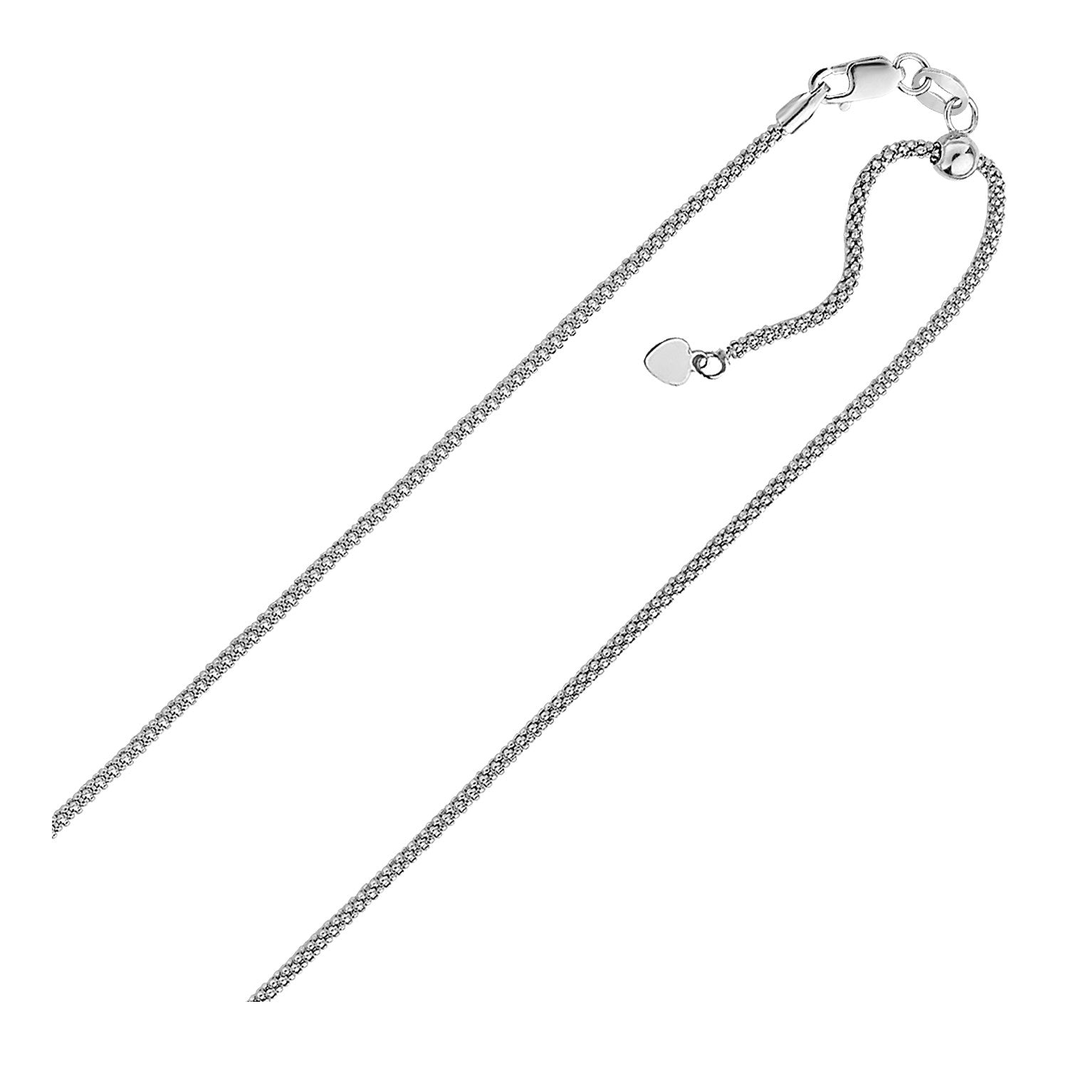 Sterling Silver 0.8mm Adjustable Popcorn Chain on sale at MyriadMart
