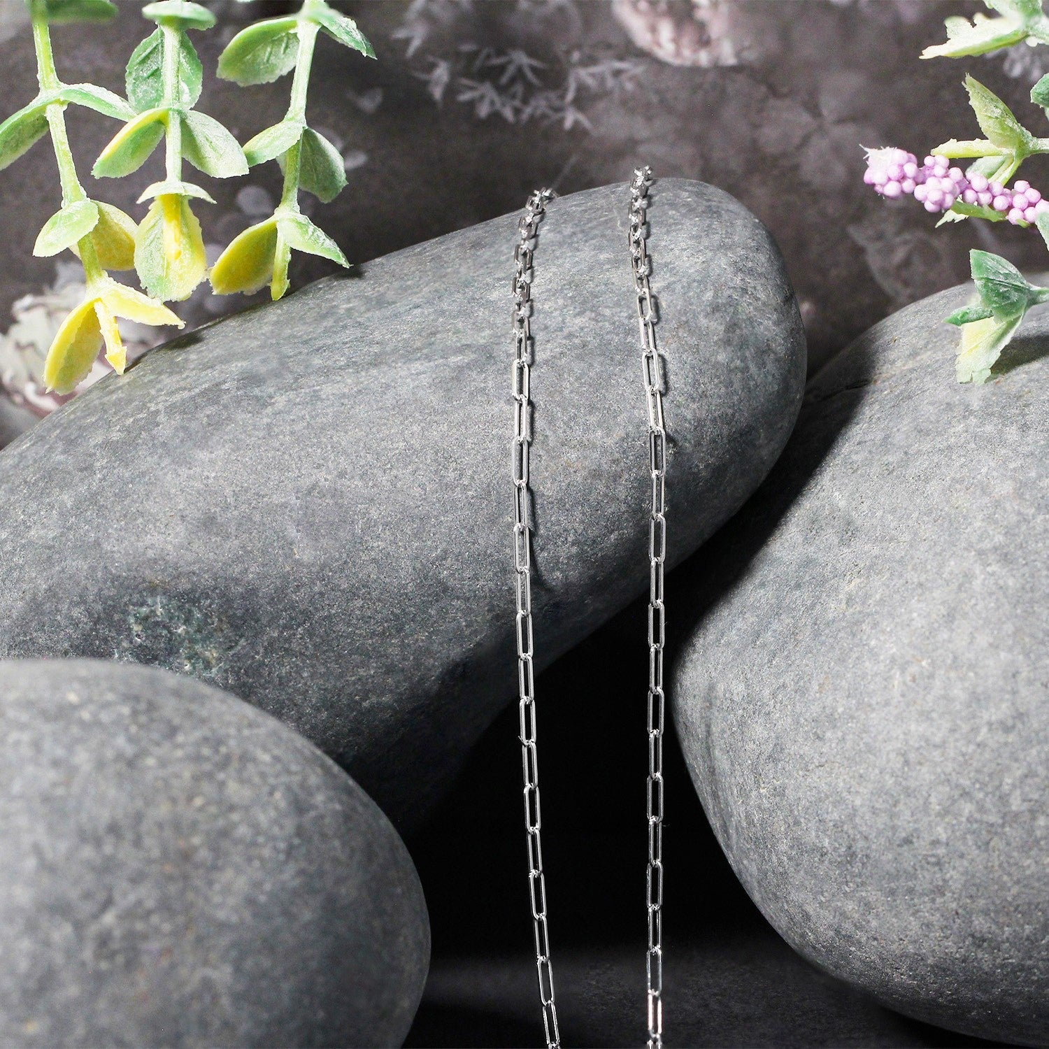 14K White Gold Fine Paperclip Chain 1.5mm on sale at MyriadMart