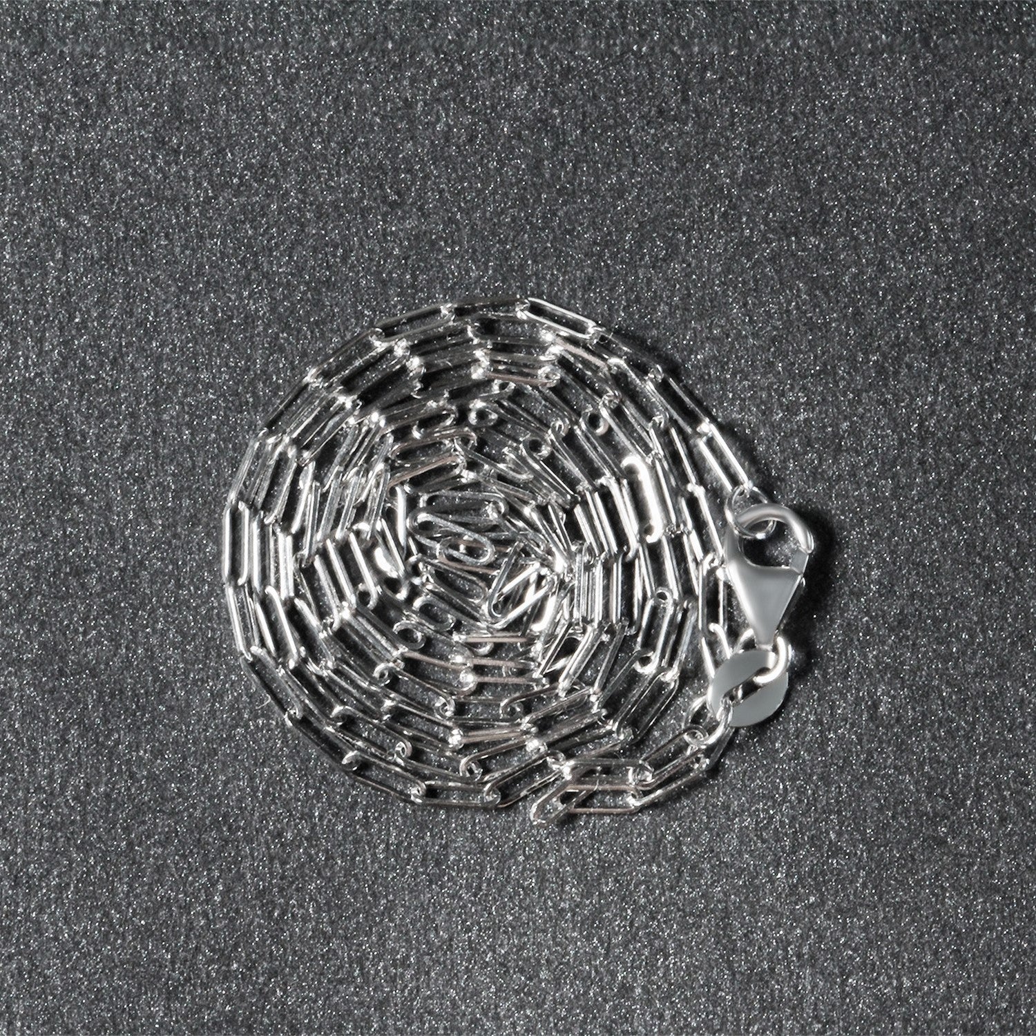 14K White Gold Fine Paperclip Chain 1.5mm on sale at MyriadMart