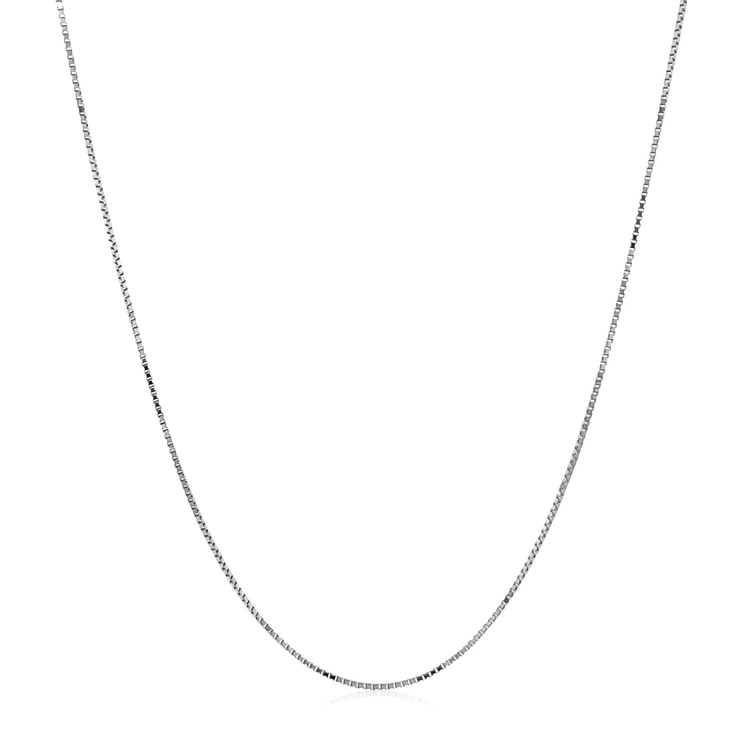Double Extendable Box Chain in 14k White Gold 0.6mm on sale at MyriadMart