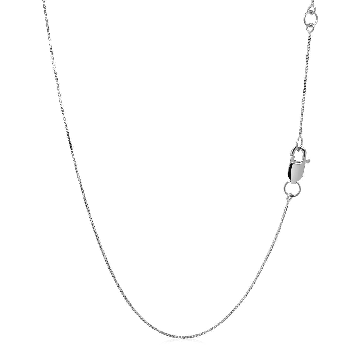 Double Extendable Box Chain in 14k White Gold 0.6mm on sale at MyriadMart