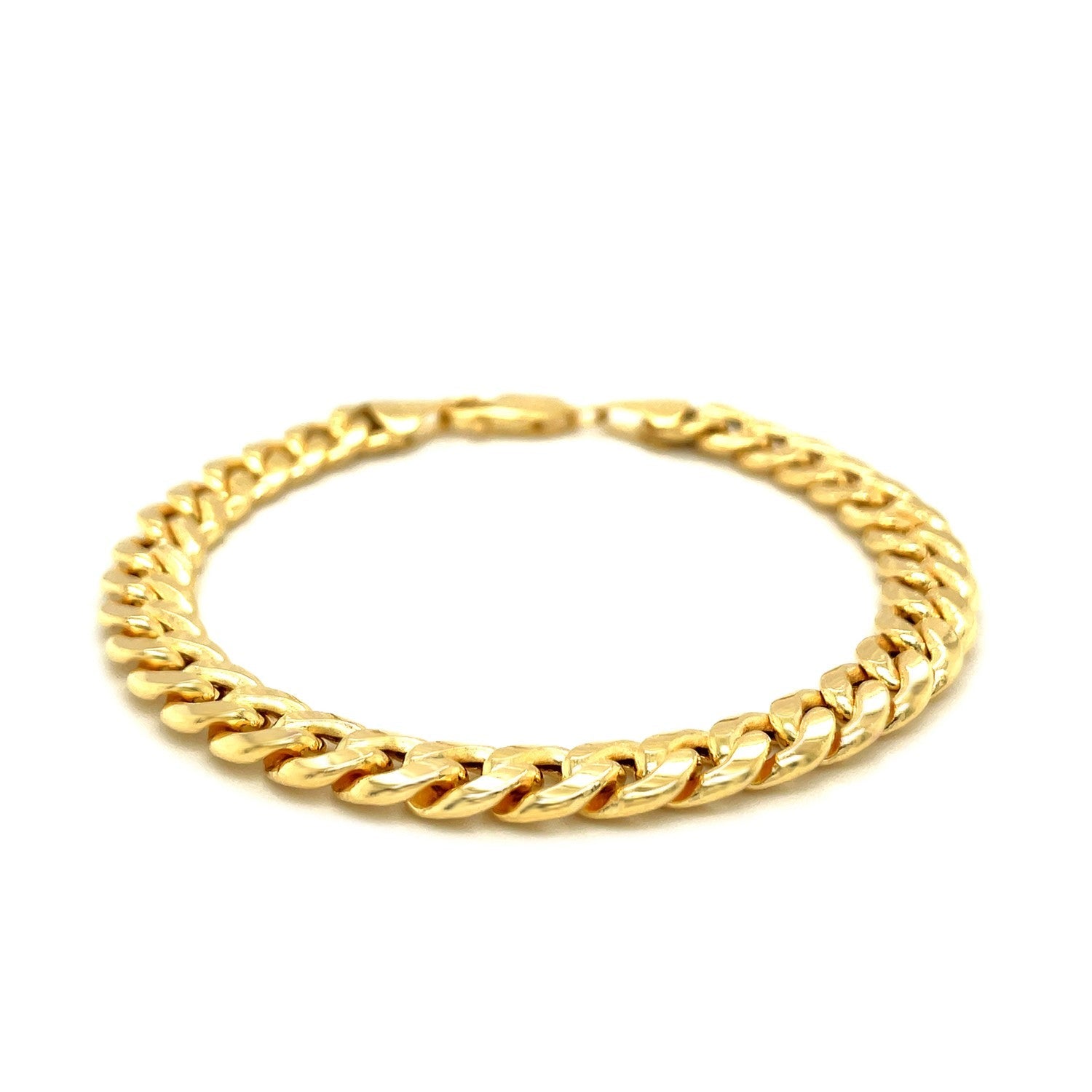 8.0mm 10k Yellow Gold Light Miami Cuban Bracelet on sale at MyriadMart