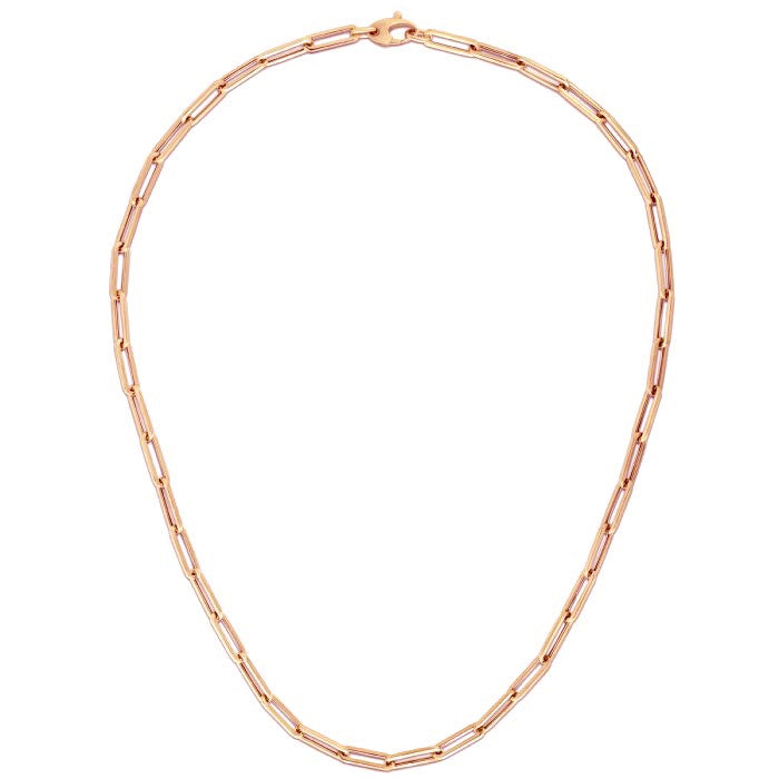 14K Rose Gold Bold Paperclip Chain 4.2 mm on sale at MyriadMart