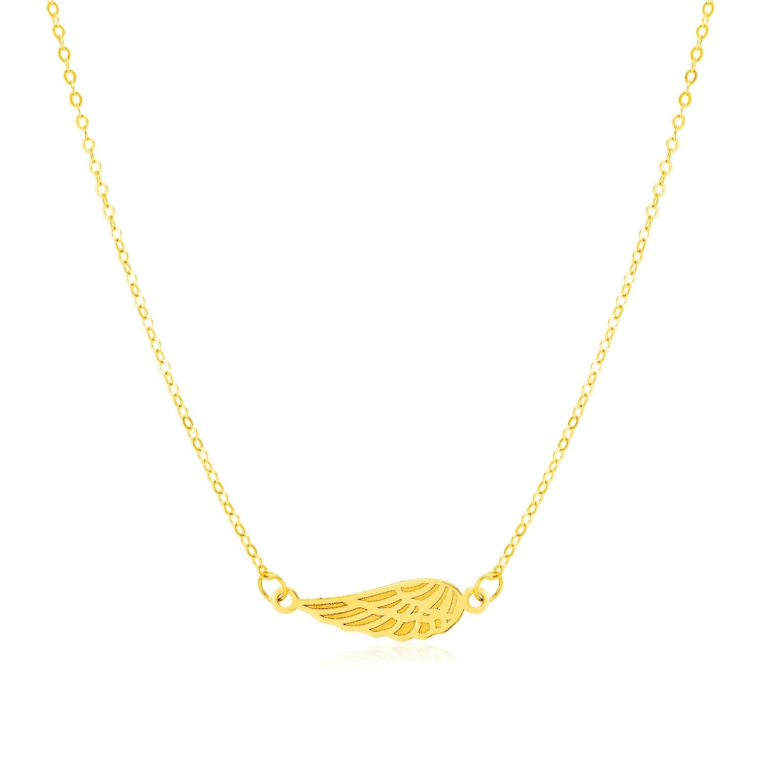 14K Yellow Gold Angel Wing Necklace on sale at MyriadMart