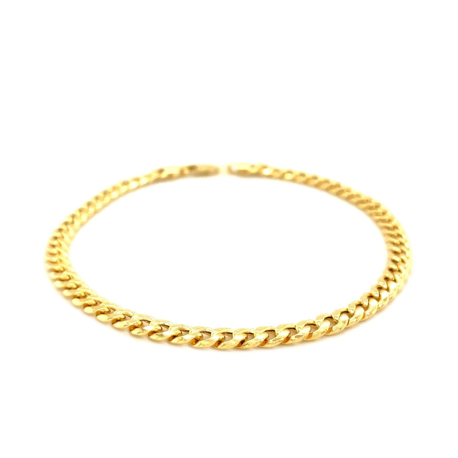 10k Yellow Gold Miami Cuban Semi Solid Bracelet 4.50 mm on sale at MyriadMart