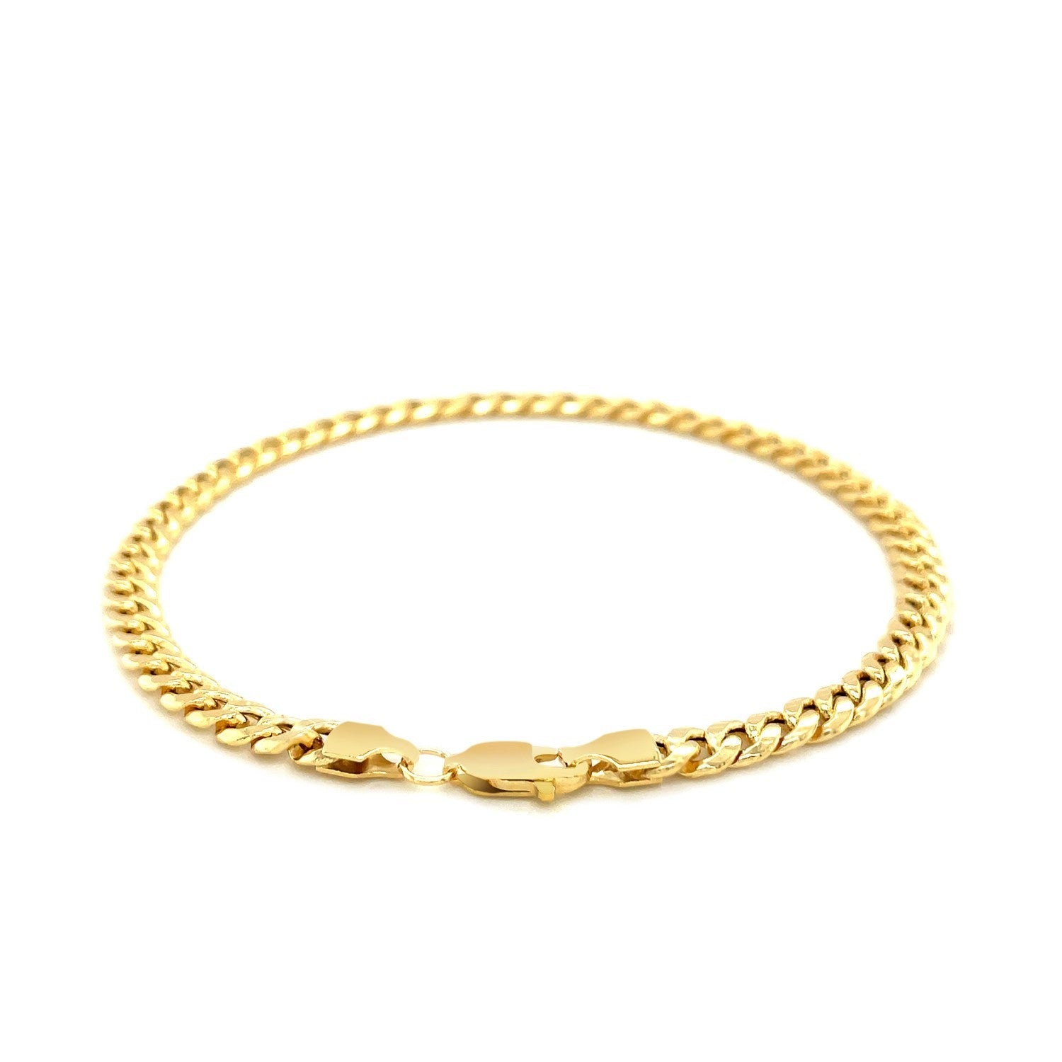 10k Yellow Gold Miami Cuban Semi Solid Bracelet 4.50 mm on sale at MyriadMart