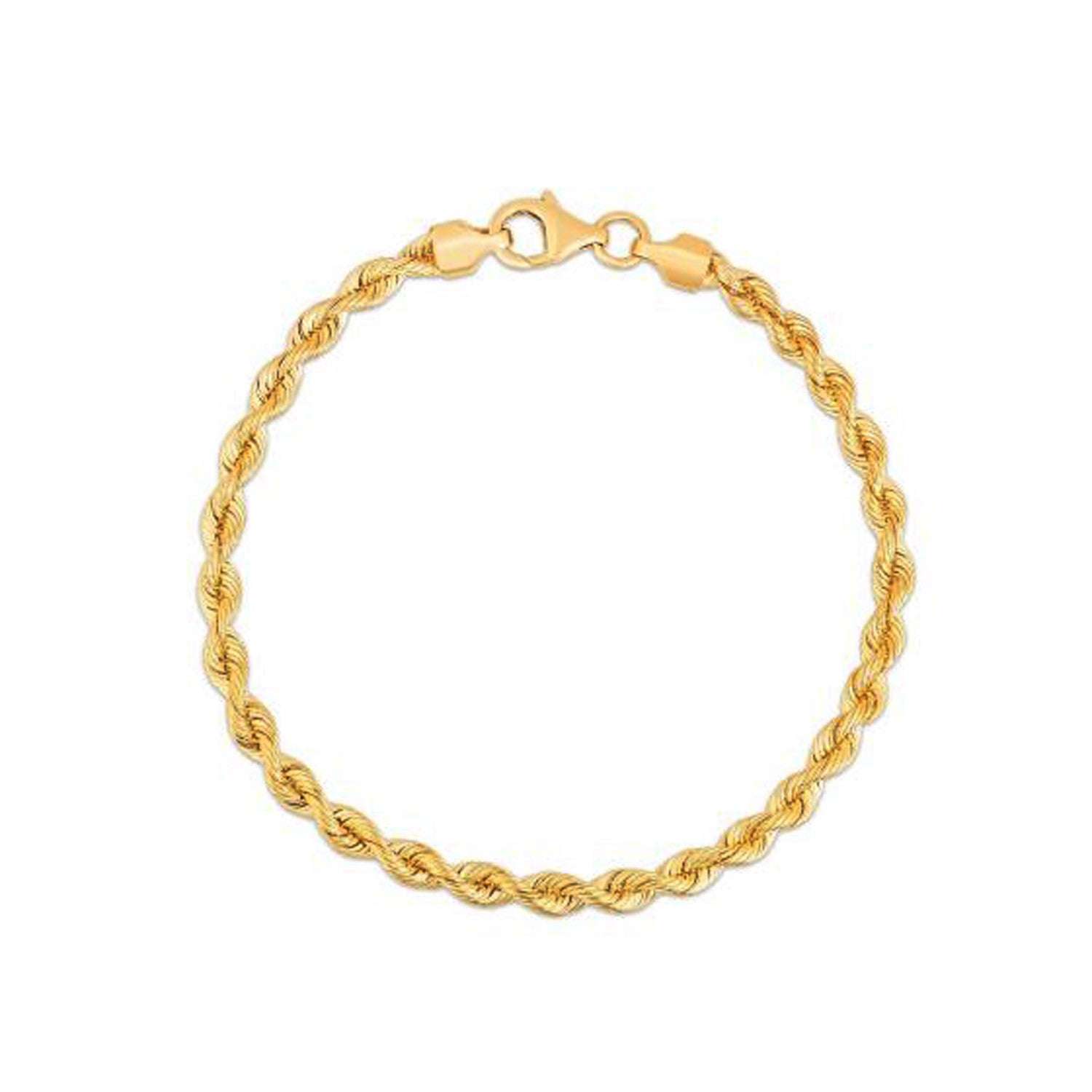 Silk Rope Chain Bracelet in 14k Yellow Gold 3.70 mm on sale at MyriadMart