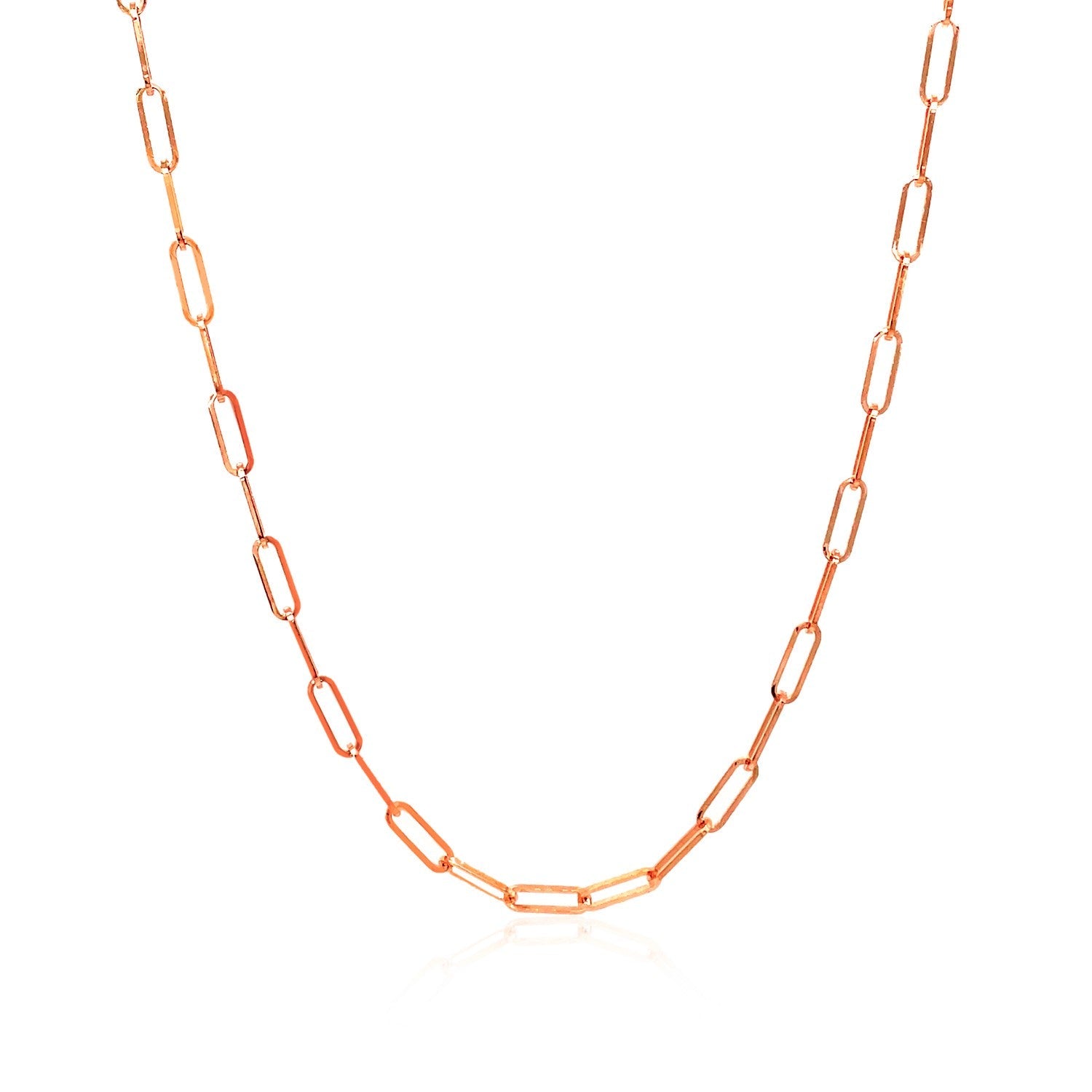 14K Rose Gold Delicate Paperclip Chain 2.1mm on sale at MyriadMart
