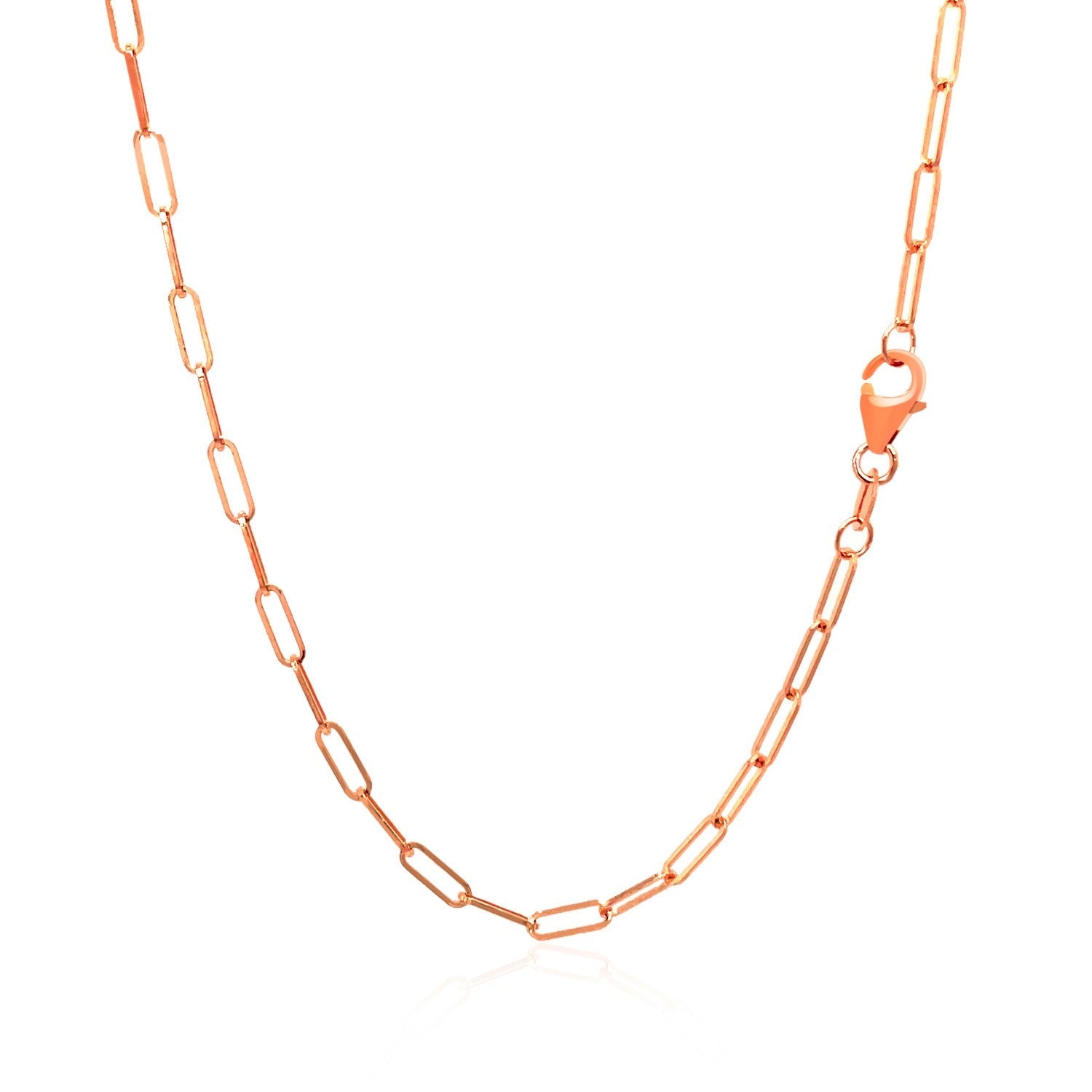 14K Rose Gold Delicate Paperclip Chain 2.1mm on sale at MyriadMart