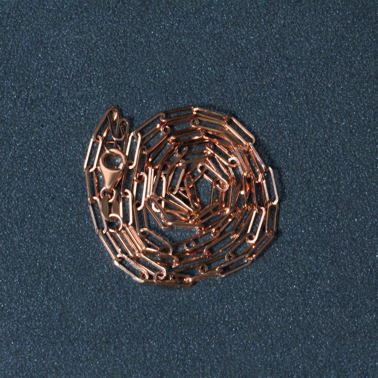 14K Rose Gold Delicate Paperclip Chain 2.1mm on sale at MyriadMart