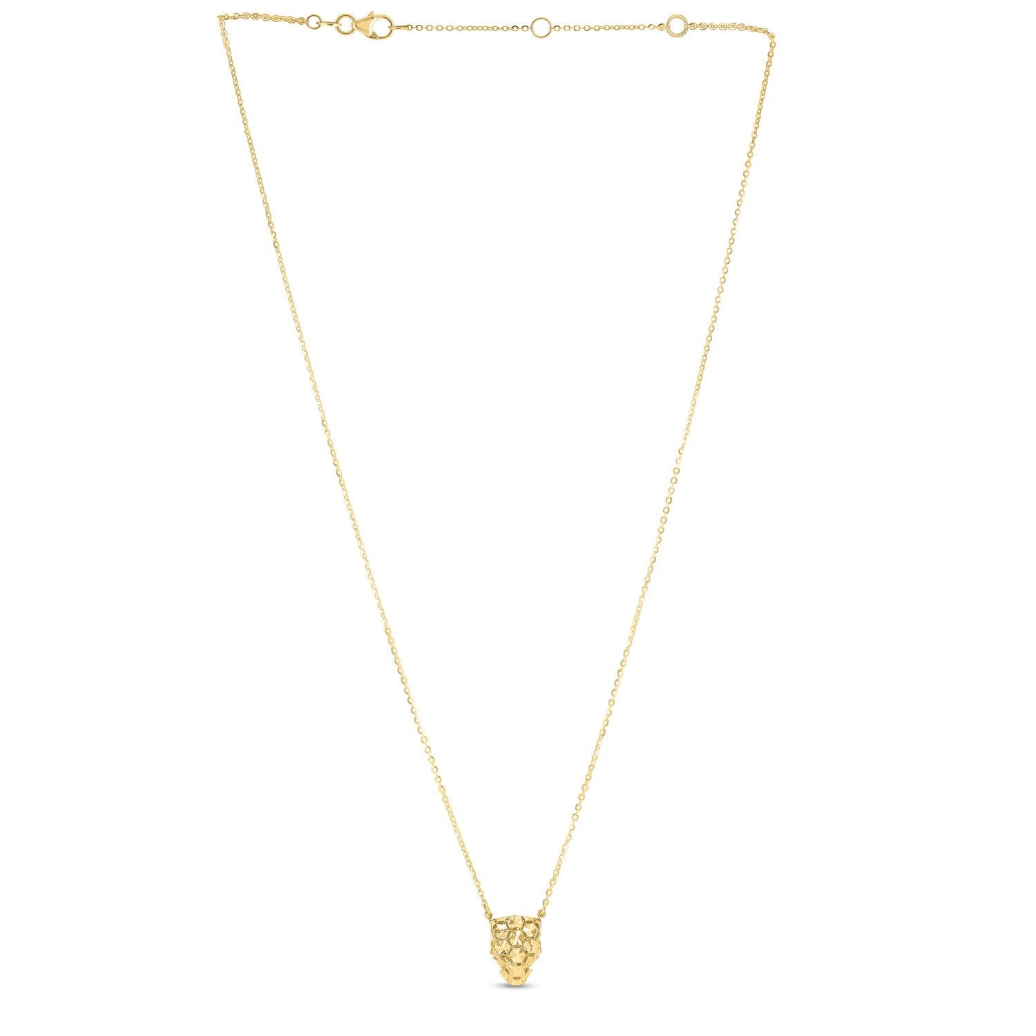 14k Yellow Gold Panther Head Necklace on sale at MyriadMart
