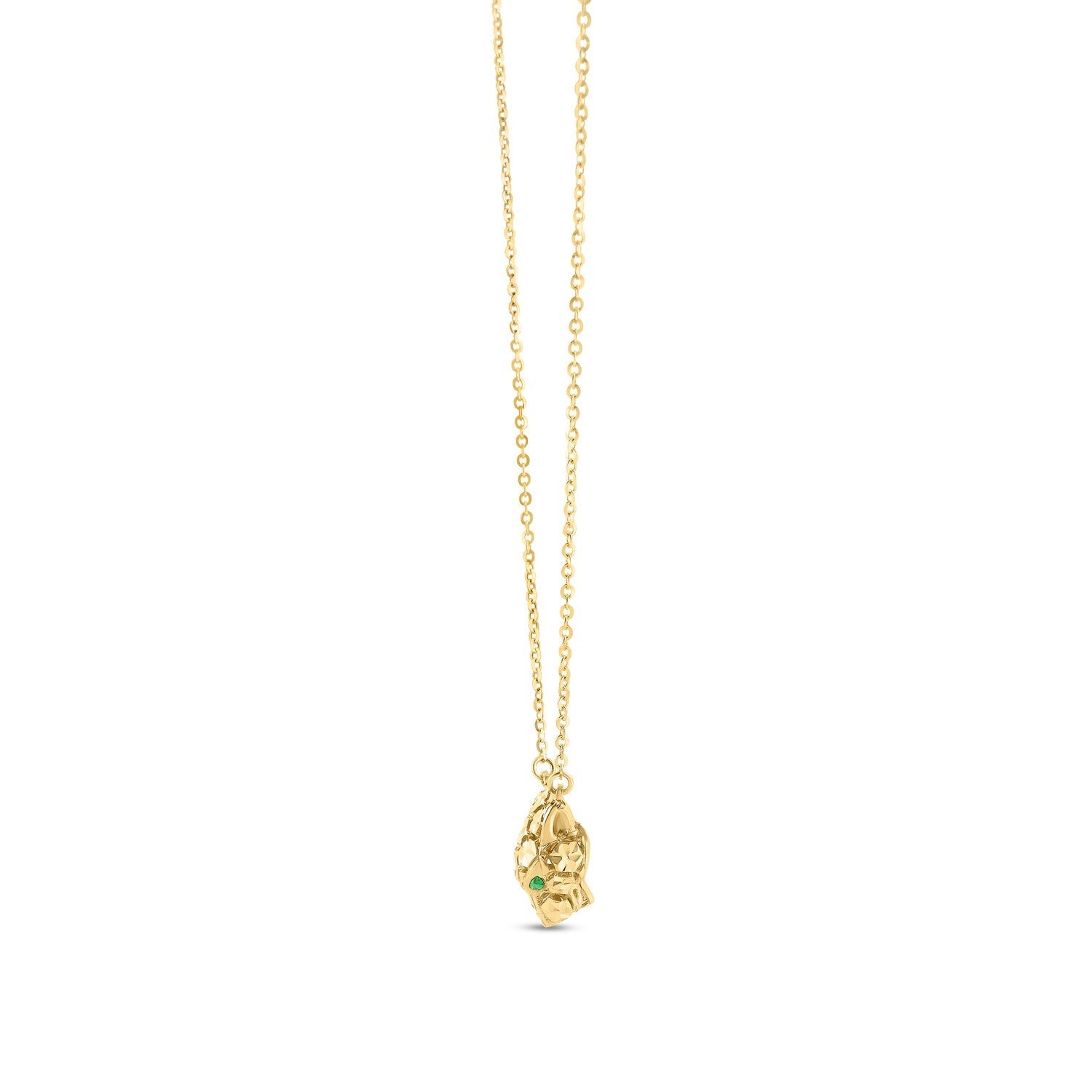 14k Yellow Gold Panther Head Necklace on sale at MyriadMart