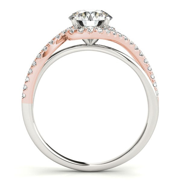 14k White And Rose Gold Bypass Band Diamond Engagement Ring 1 1/8 cttw on sale at MyriadMart