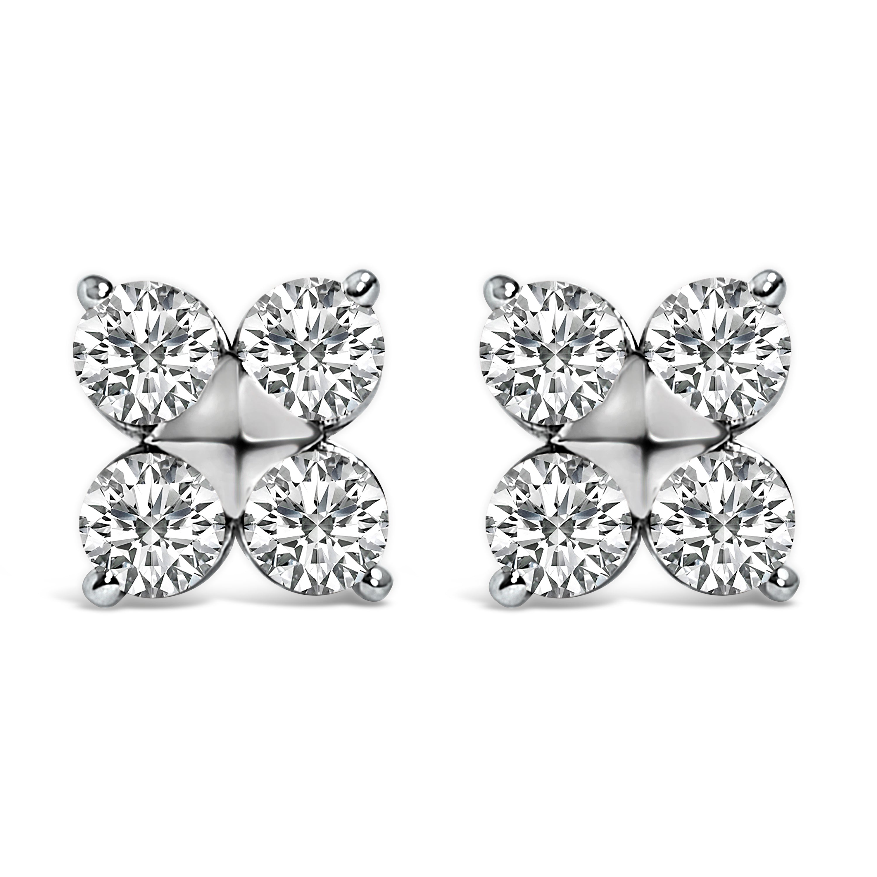 10K White Gold 1/2 Cttw Lab Grown Diamond Snowflake Stud Earrings on sale at MyriadMart
