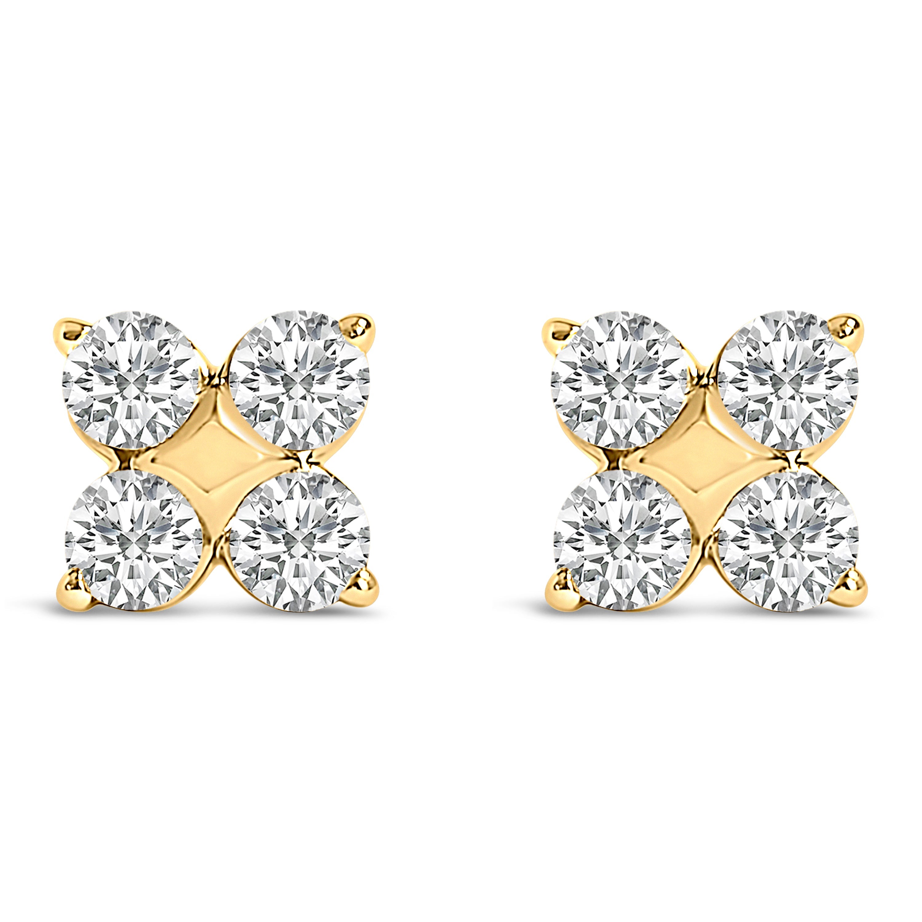 10K White Gold 1/2 Cttw Lab Grown Diamond Snowflake Stud Earrings on sale at MyriadMart