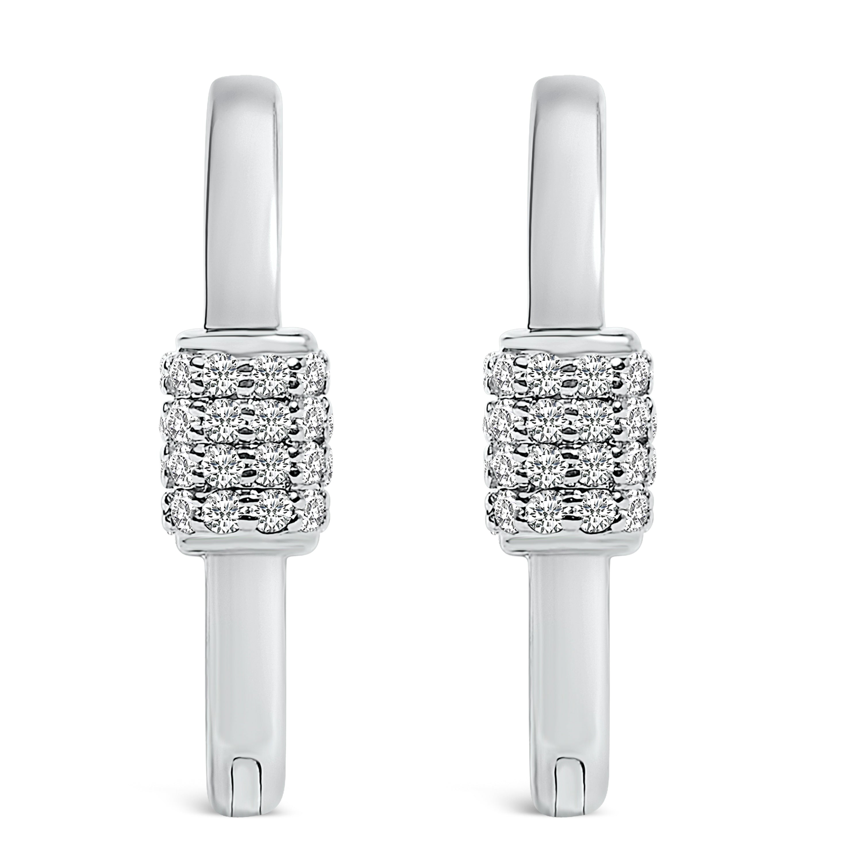 10K White Gold 3/8 Cttw Lab Grown Diamond Heart Shaped Huggie Hoop Earrings on sale at MyriadMart