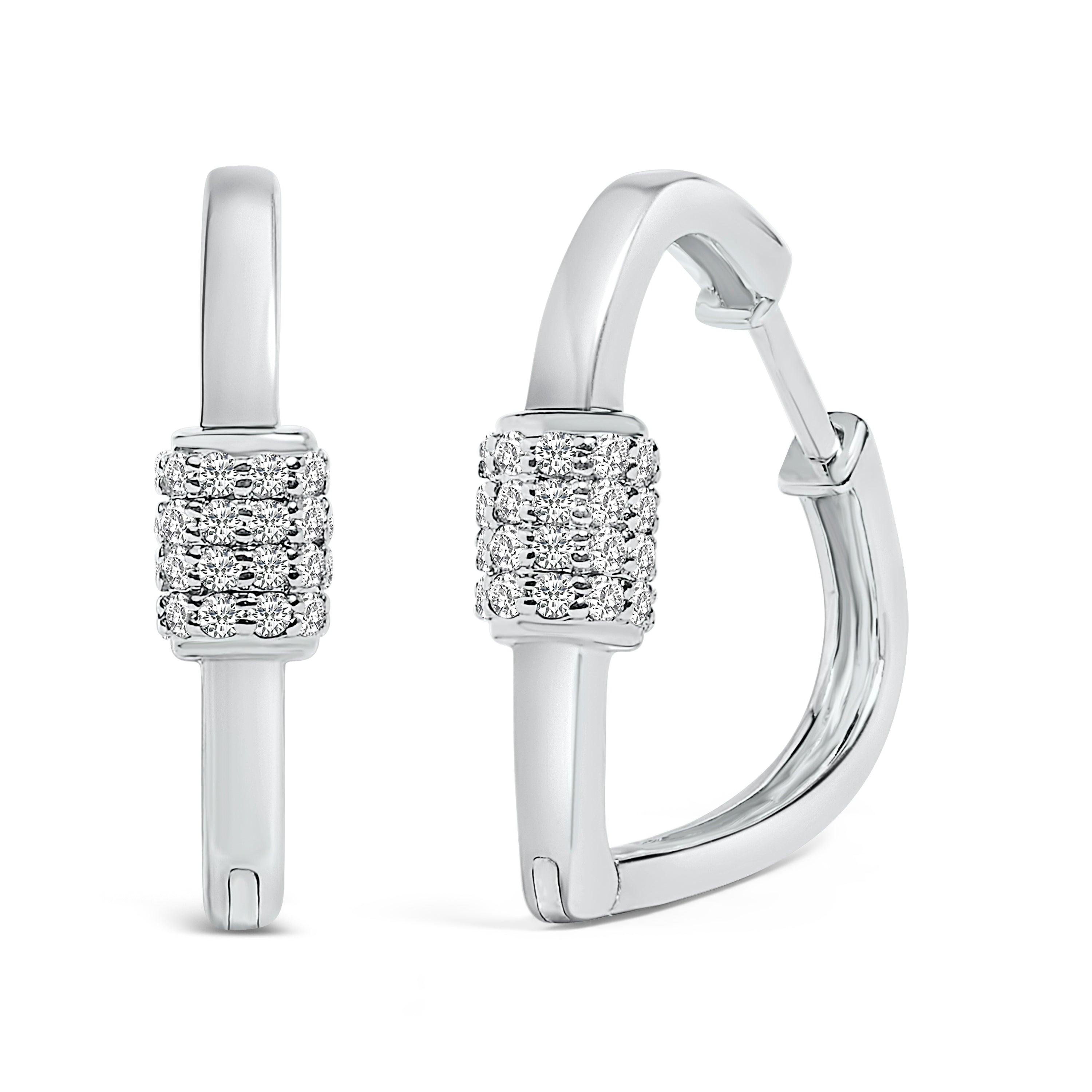 10K White Gold 3/8 Cttw Lab Grown Diamond Heart Shaped Huggie Hoop Earrings on sale at MyriadMart