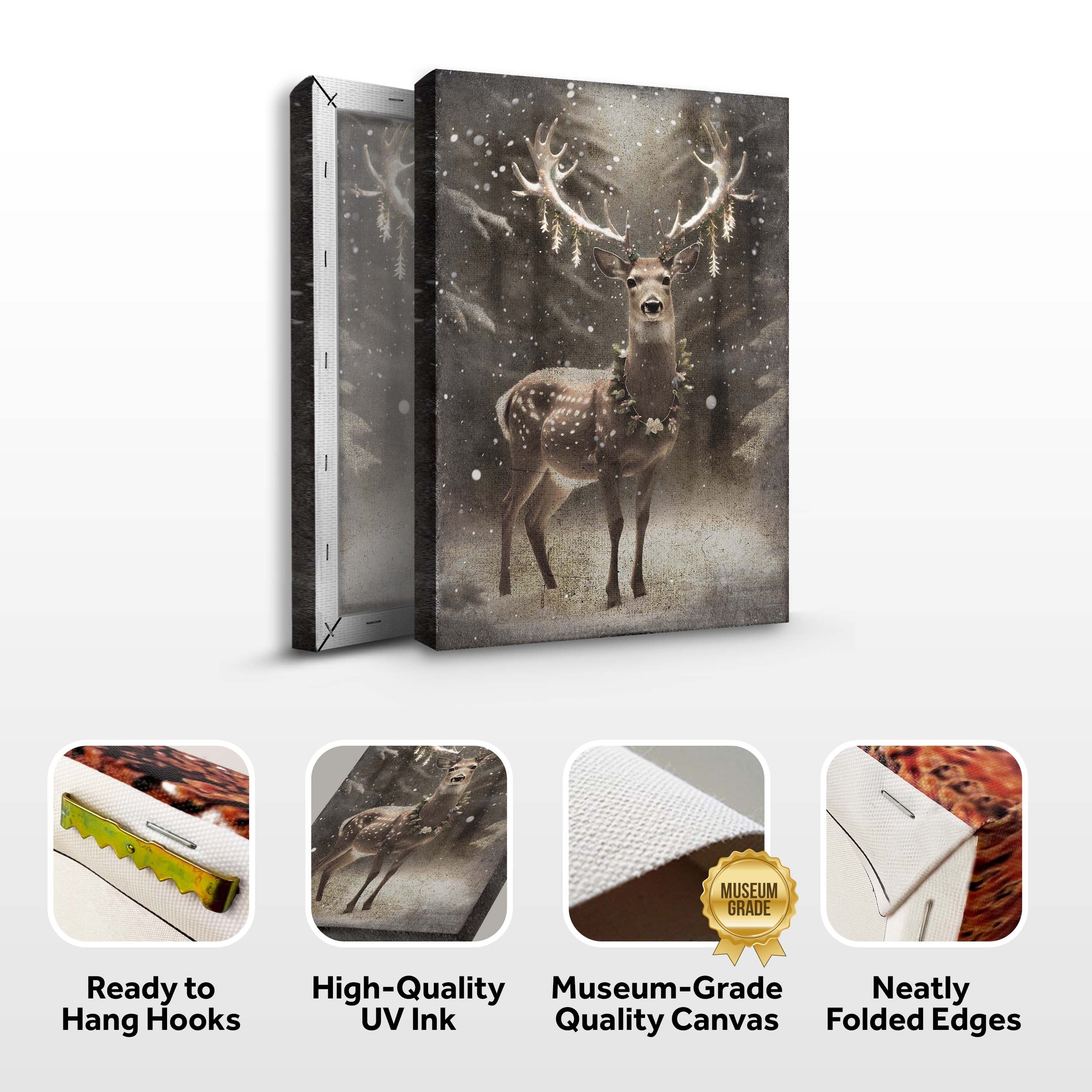 Vintage Winter Deer Christmas Wall Art on sale at MyriadMart