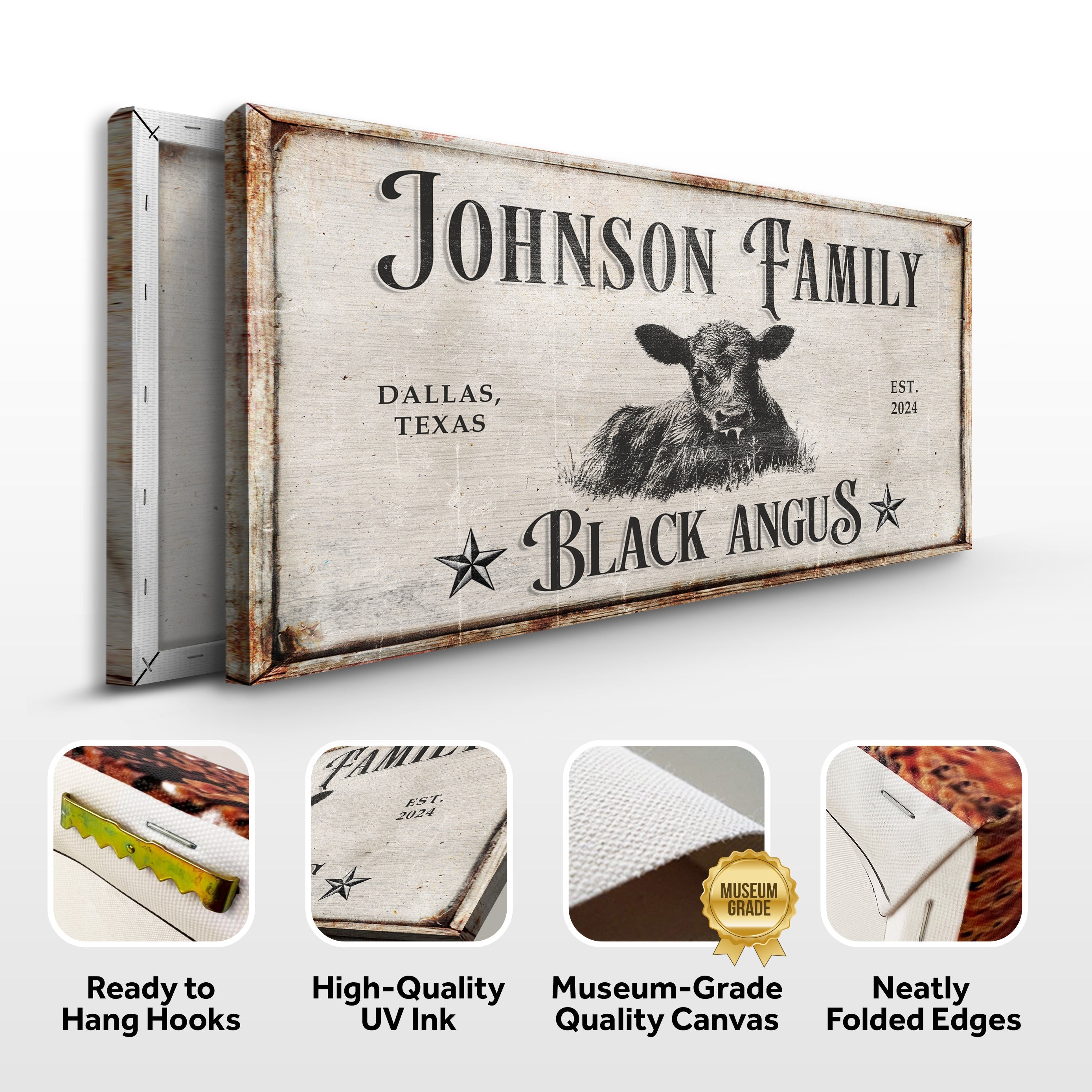 Black Angus Cattle Sign on sale at MyriadMart