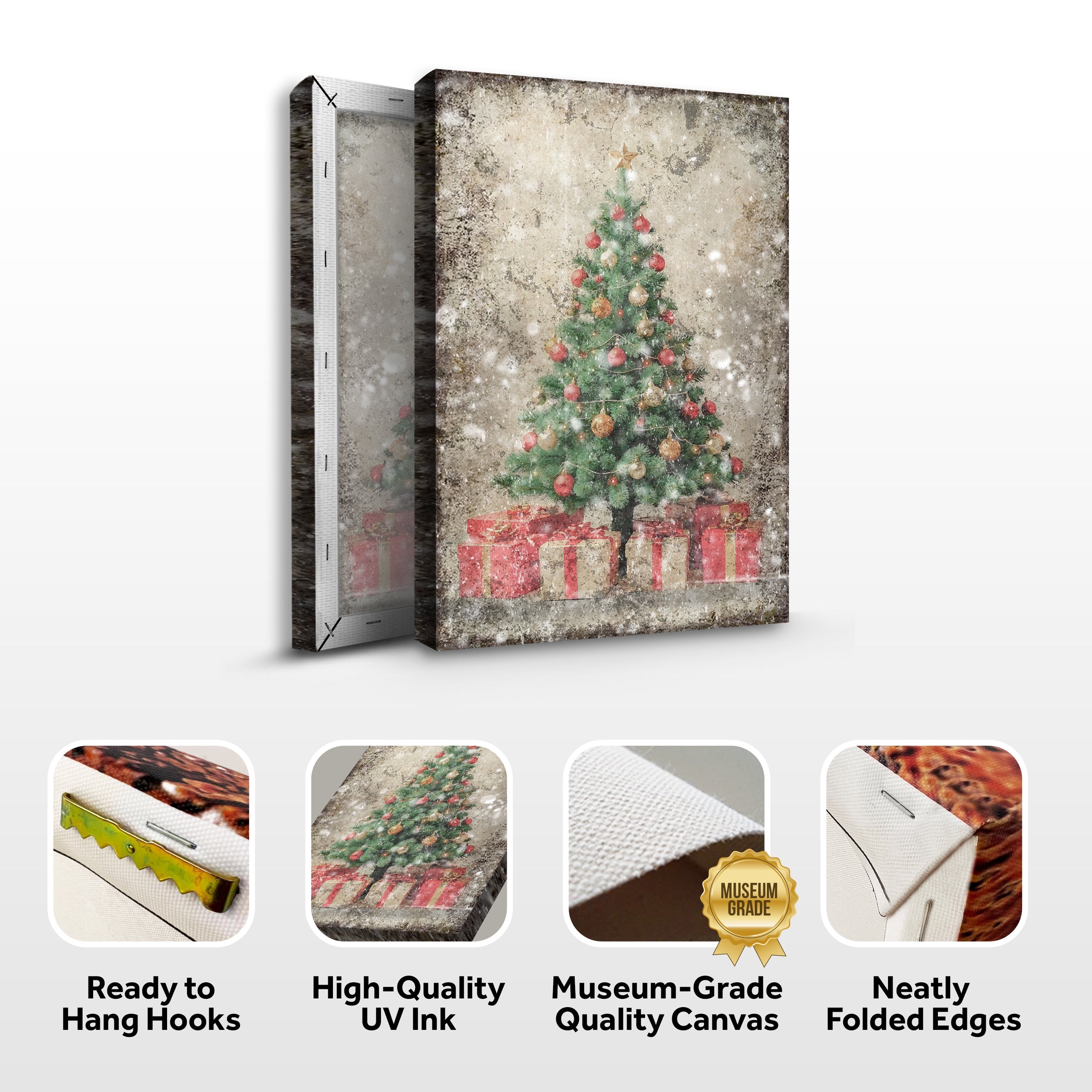 Vintage Christmas Tree With Gifts Wall Art III on sale at MyriadMart