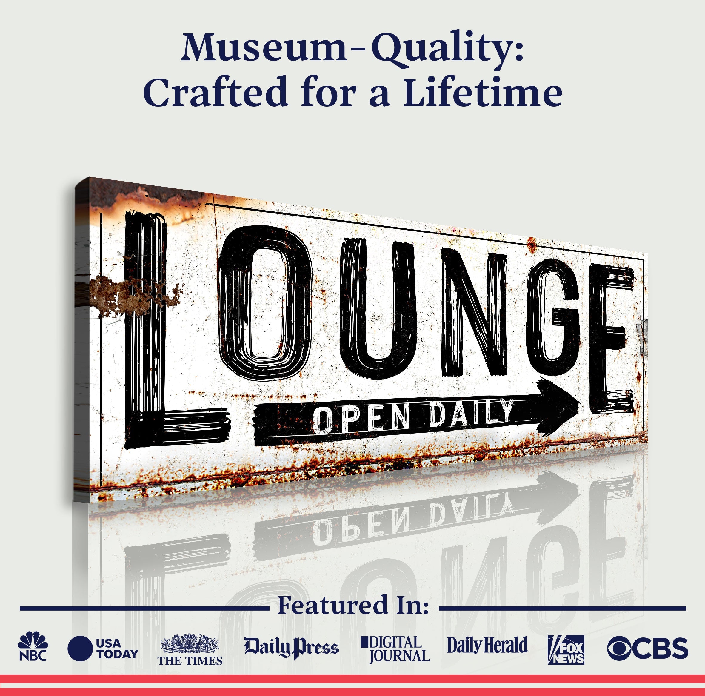 Open Daily Lounge Rustic Sign on sale at MyriadMart