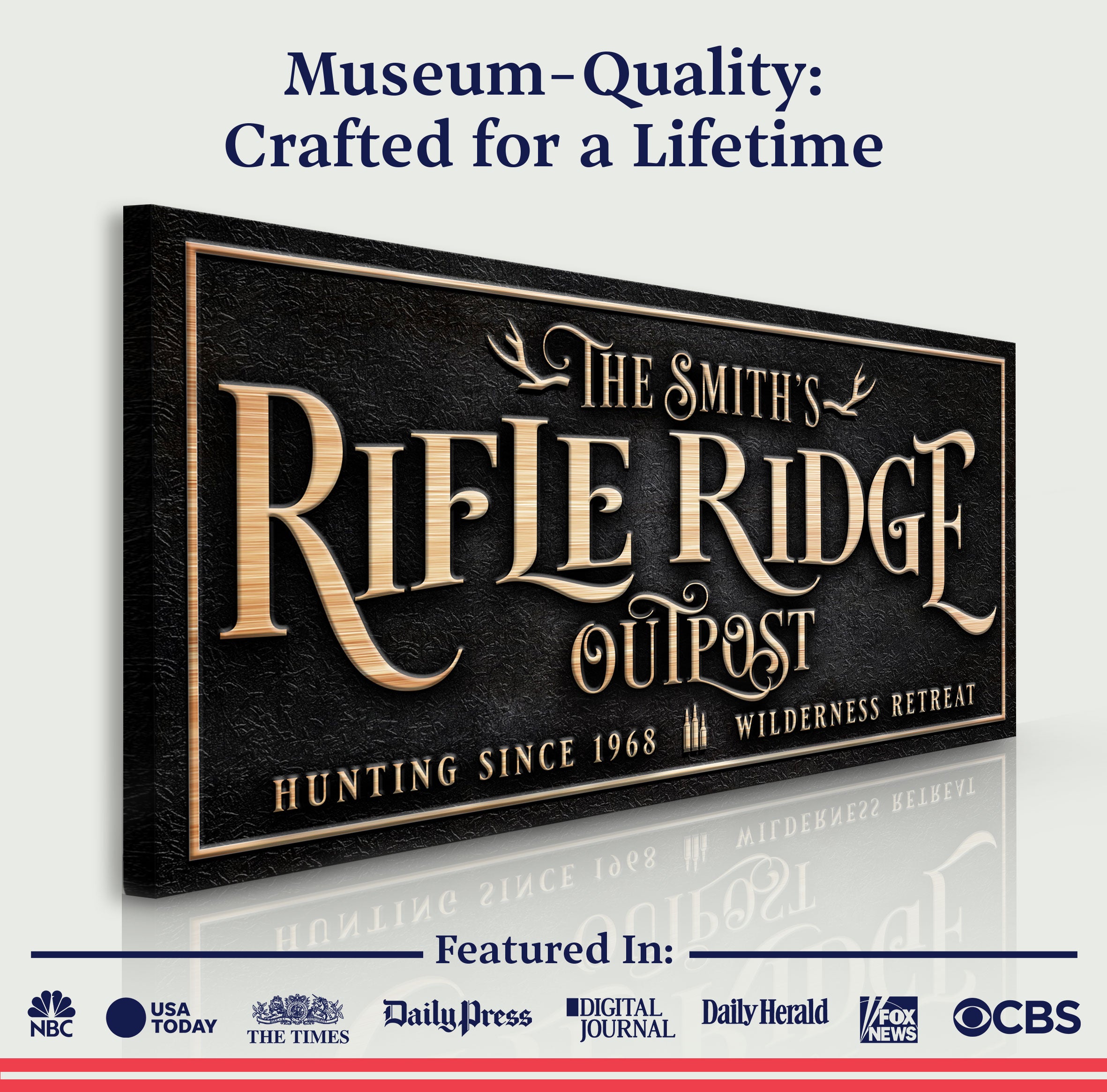 Personalized Rifle Ridge Outpost Family Sign on sale at MyriadMart