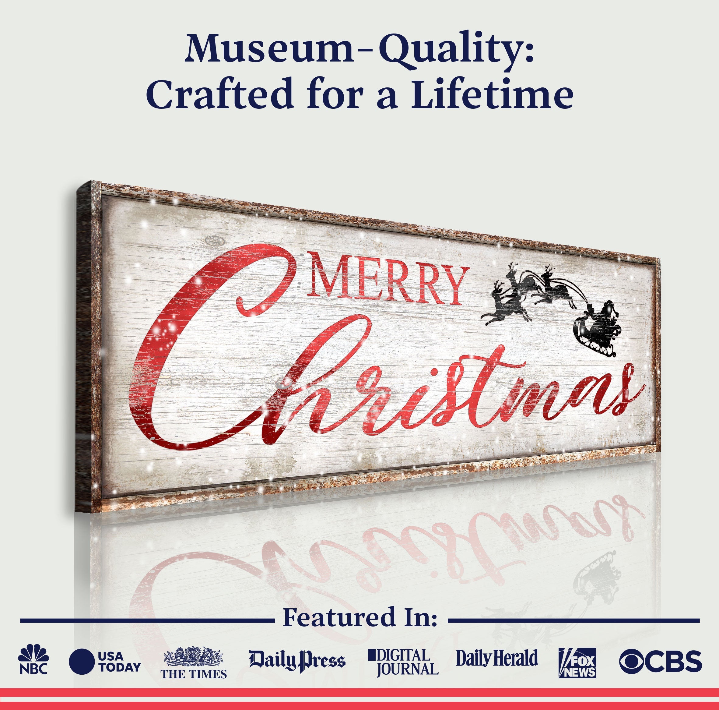 Vintage Merry Christmas Sign on sale at MyriadMart