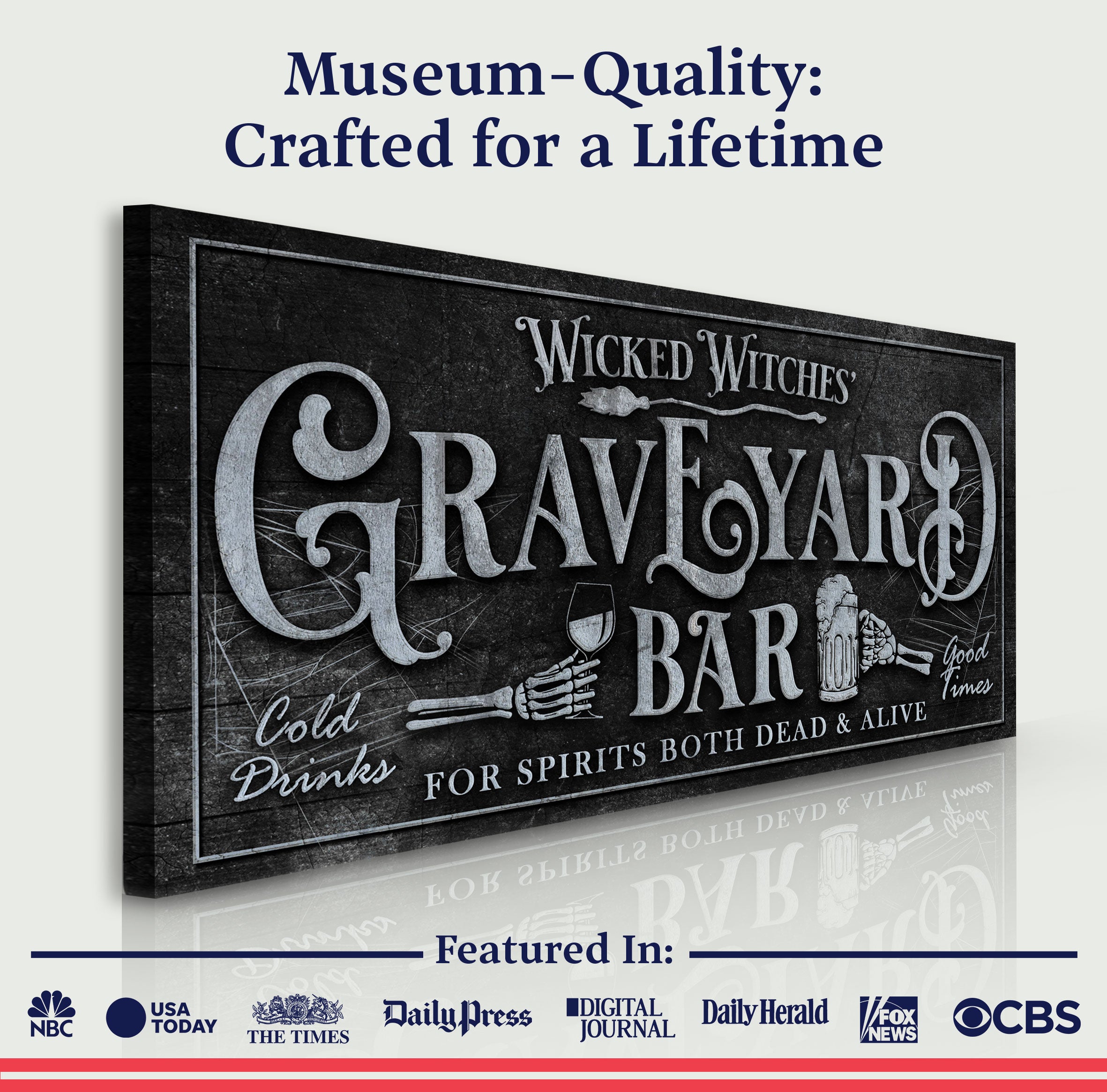 Wicked Witches' Graveyard Bar Halloween Sign II on sale at MyriadMart