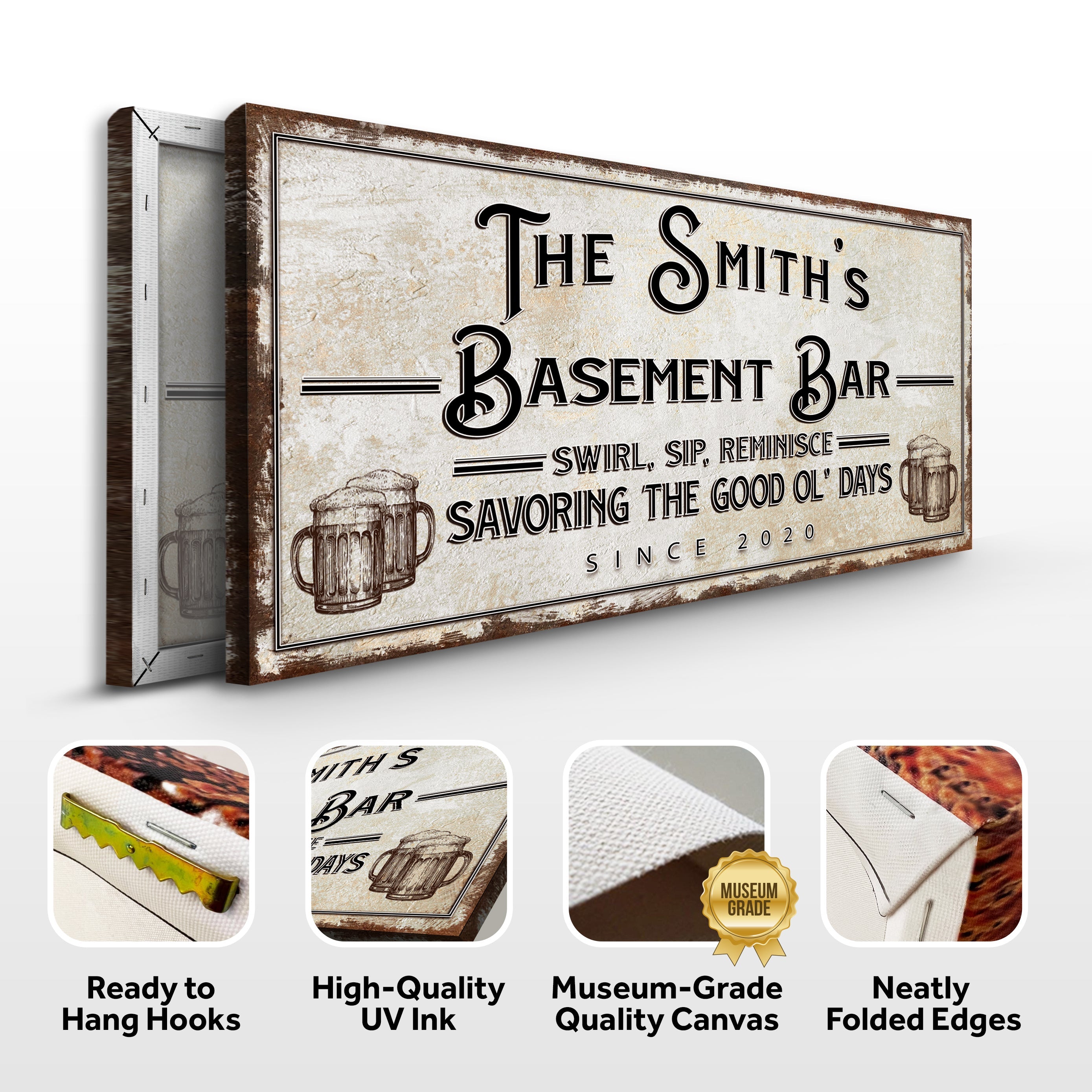Swirl, Sip, Reminisce Basement Bar Sign on sale at MyriadMart