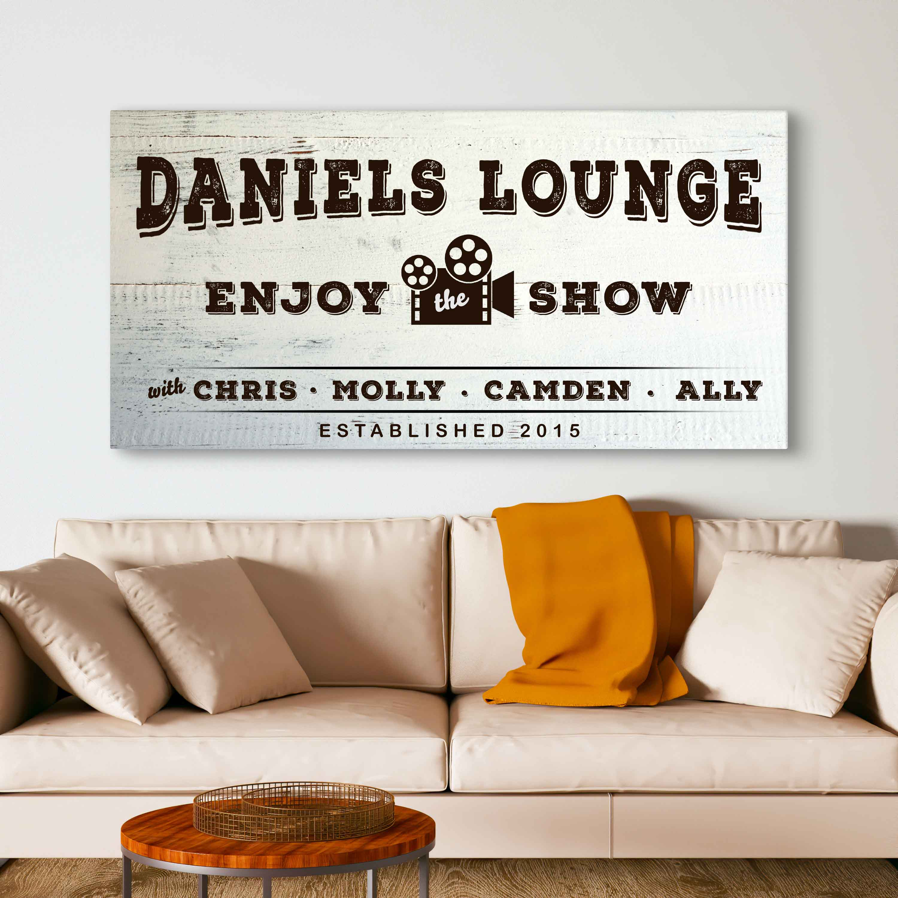 Enjoy the Show Family Cinema Sign on sale at MyriadMart