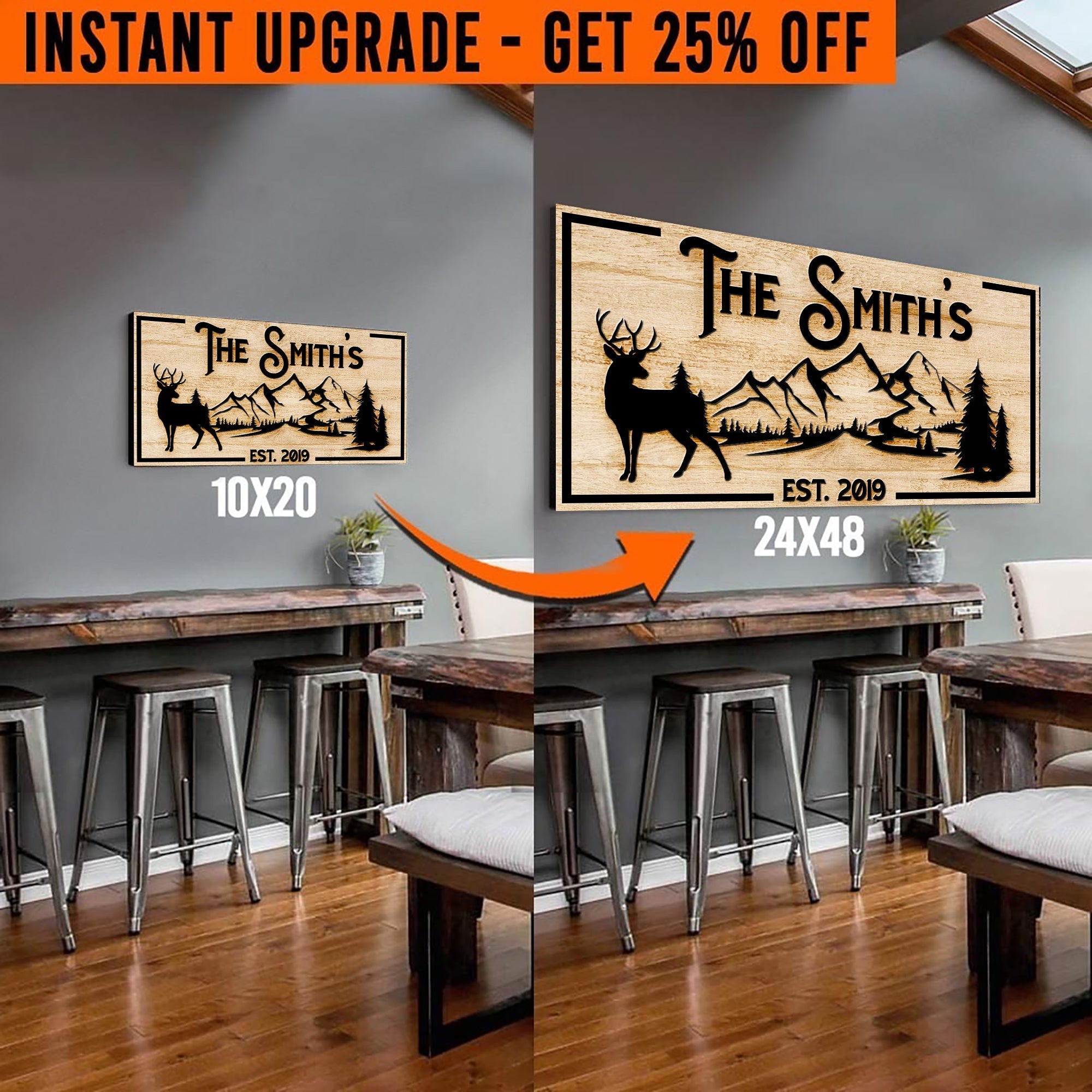 Upgrade Your 20x10 Inches 'Family Mountain Sign' Style 1 Canvas To 24x48 Inches on sale at MyriadMart