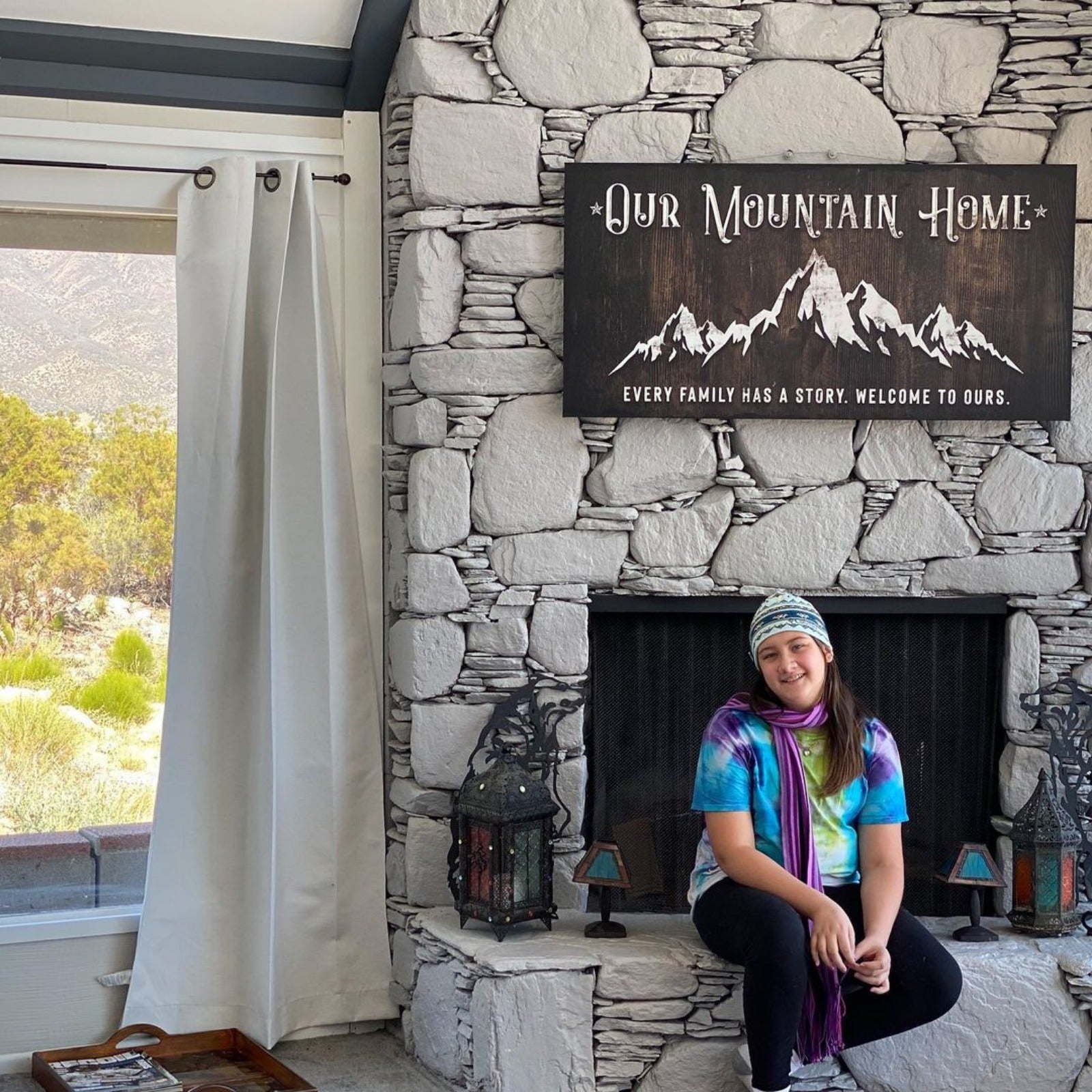 Family Mountain Home Sign on sale at MyriadMart