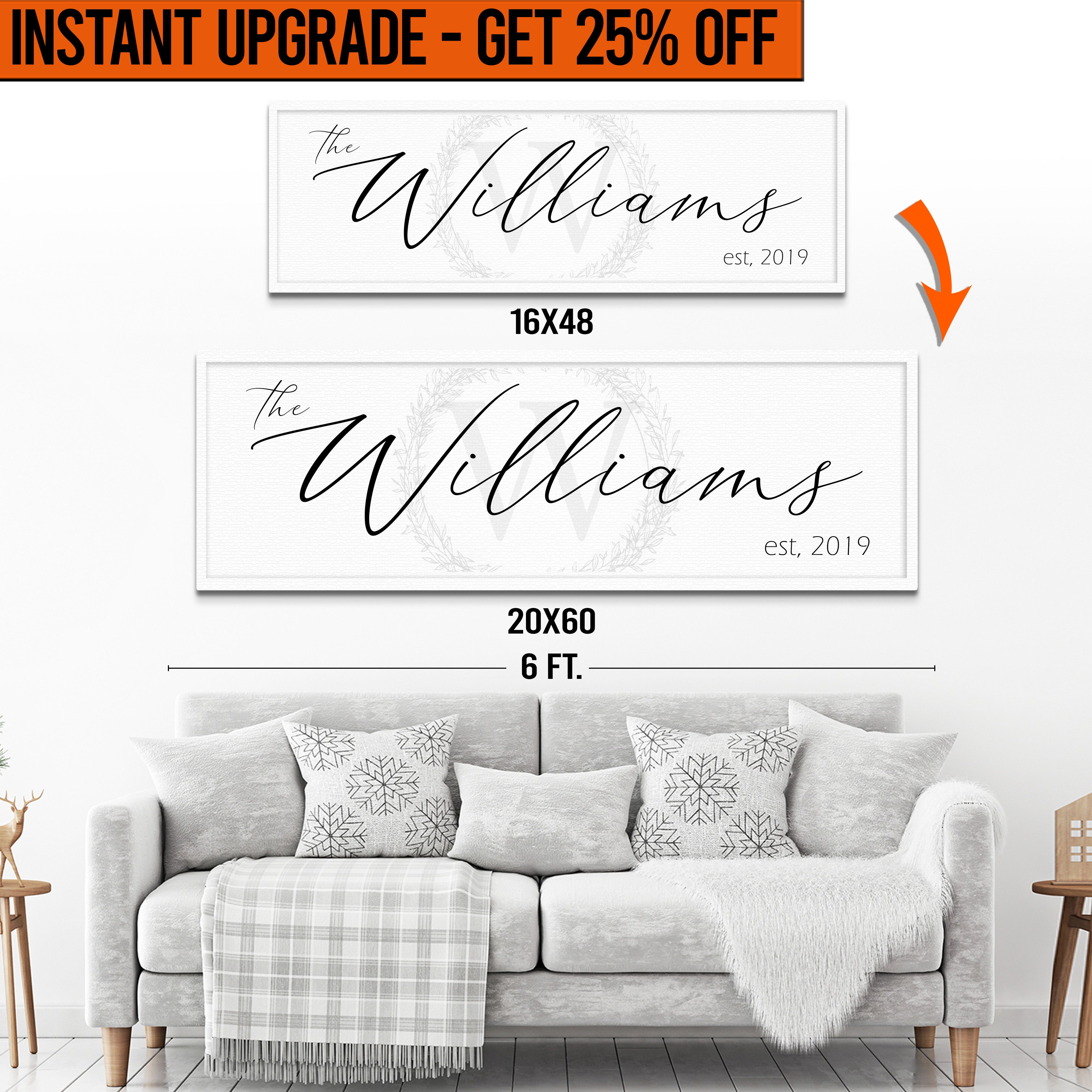 Upgrade Your 16x48 Inches 'Family Sign' Style 2 Canvas To 20x60 Inches on sale at MyriadMart