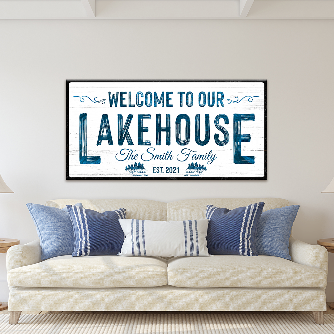 Welcome To Our Lakehouse Sign on sale at MyriadMart