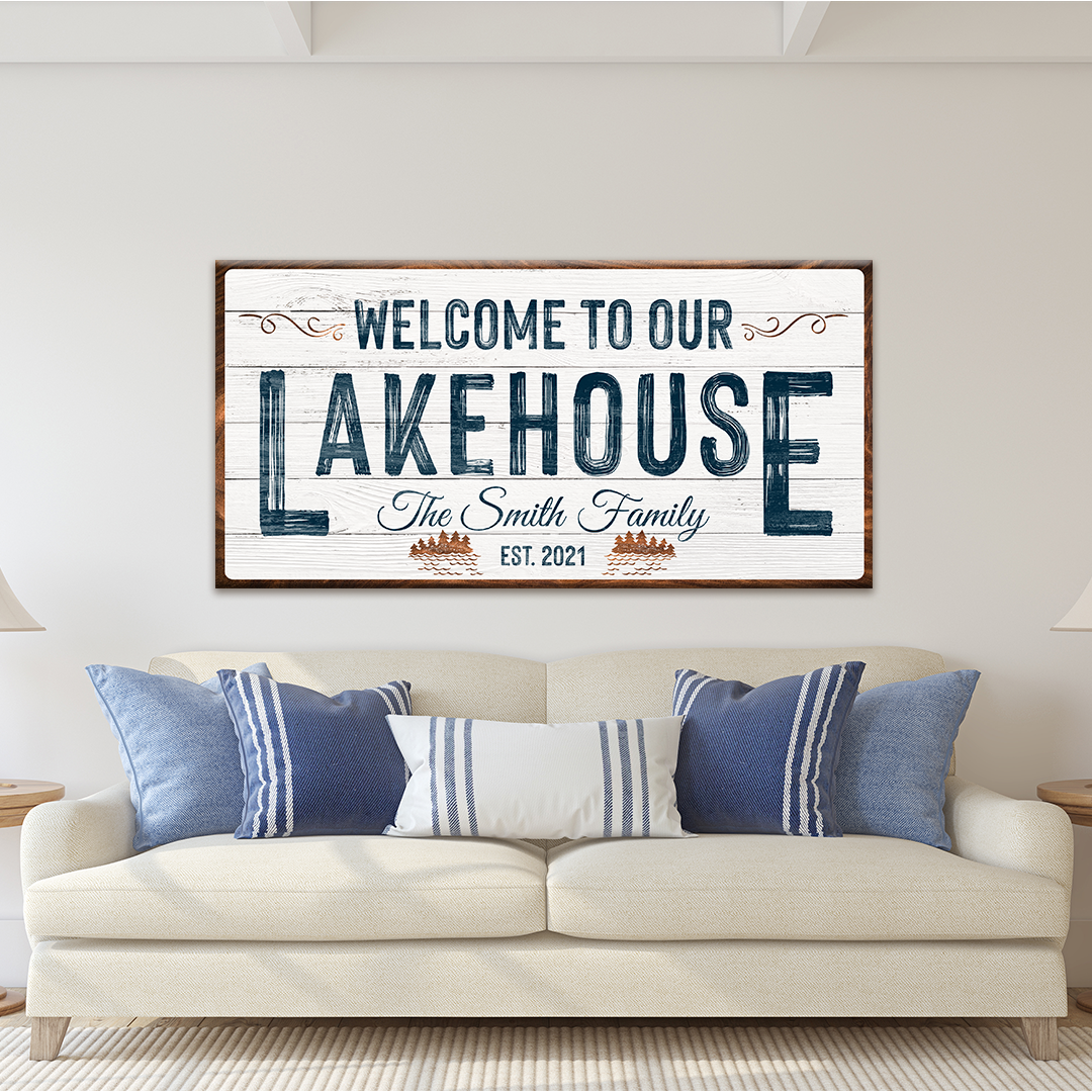 Welcome To Our Lakehouse Sign on sale at MyriadMart