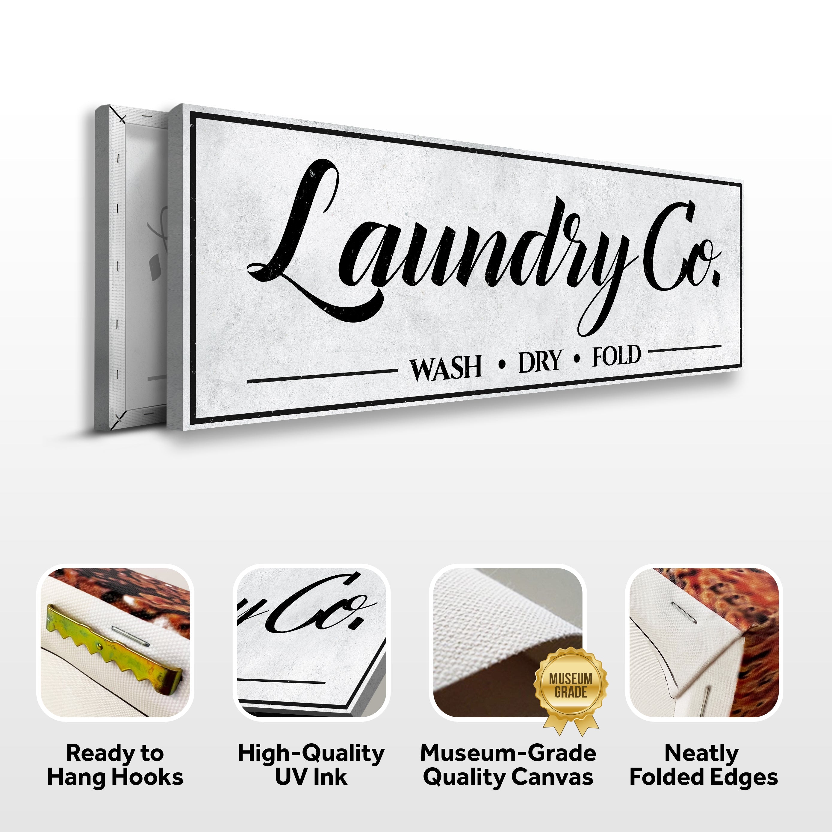 Laundry Co Wash Dry Fold Sign on sale at MyriadMart